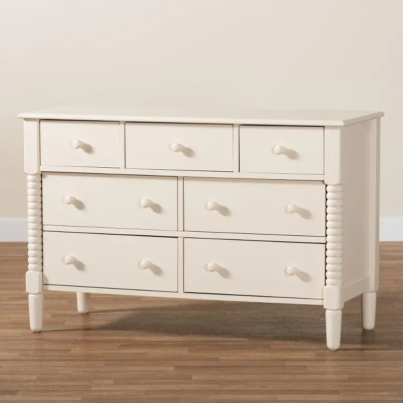 Welsh Ivory Spindle Wood 7-Drawer Dresser