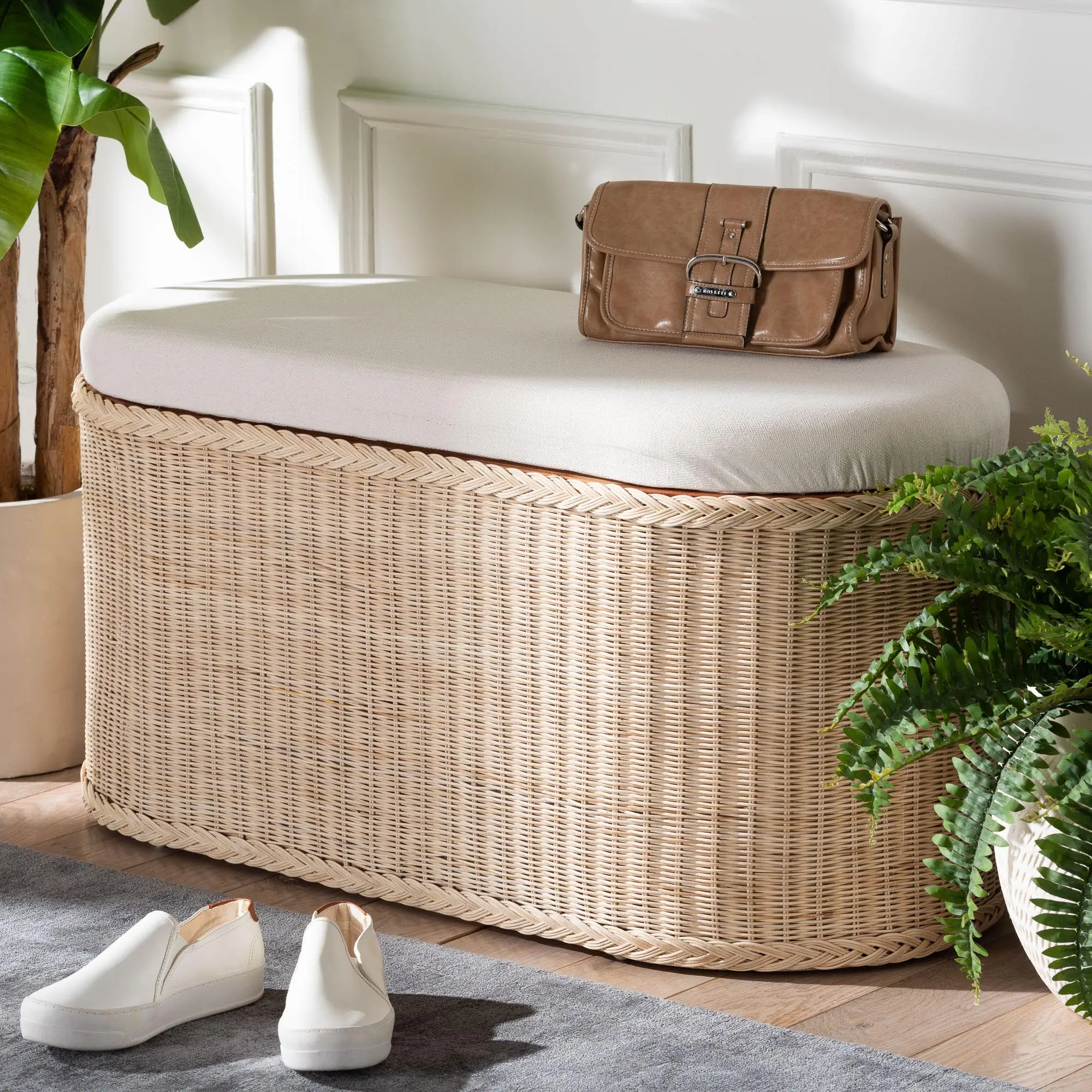 259-14274-RCW Baird Natural Rattan Oval Storage Bench-2