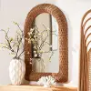 260-14231-RCW Bricia Natural Rattan Arched Wall Mirror