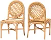 260-2PC-14176-RCW Orla Honey Round Back Rattan Dining Chairs, Set of 2