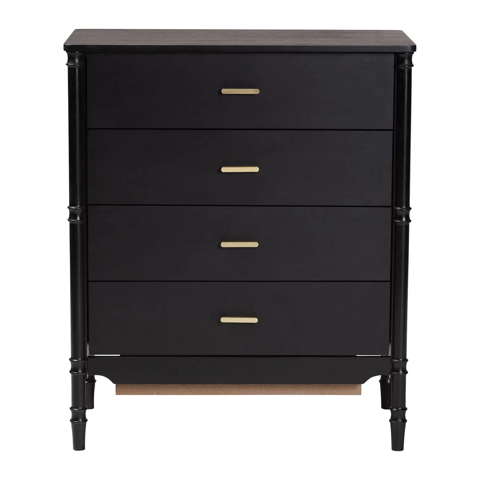260-14263-RCW Marisela Black Wood Chest of Drawers-1