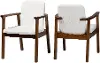 261-2PC-14251-RCW Miyata White and Brown Dining Chairs, Set of 2