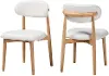 261-2PC-14268-RCW Gemma White Boucle Upholstered Dining Chairs, Set of 2