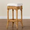 252-13664-RCW Scallop Honey Rattan Bar Stool - Maya