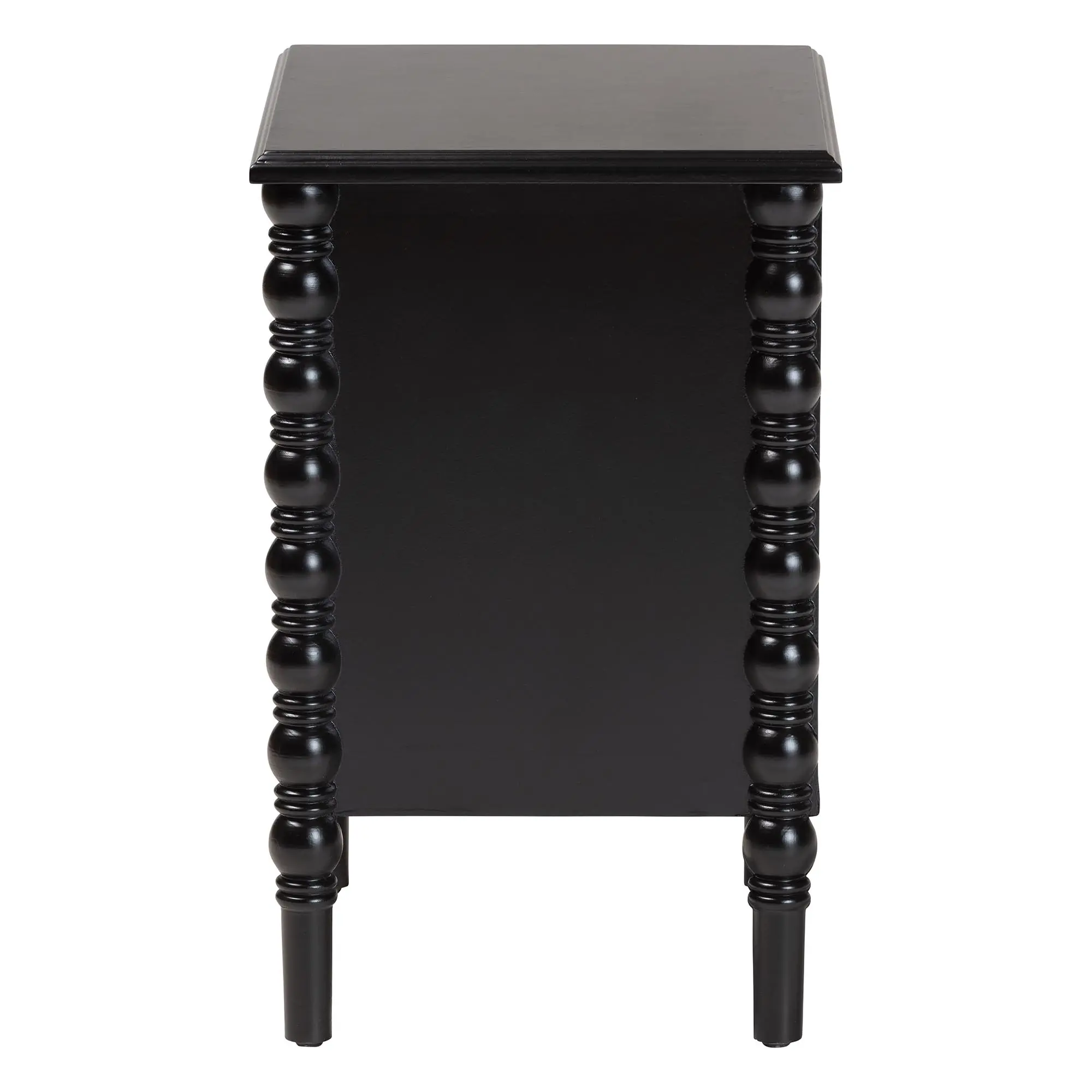 253-14065-RCW Milena Classic Black Wood 2-Drawer End Table with Spindle Legs-5
