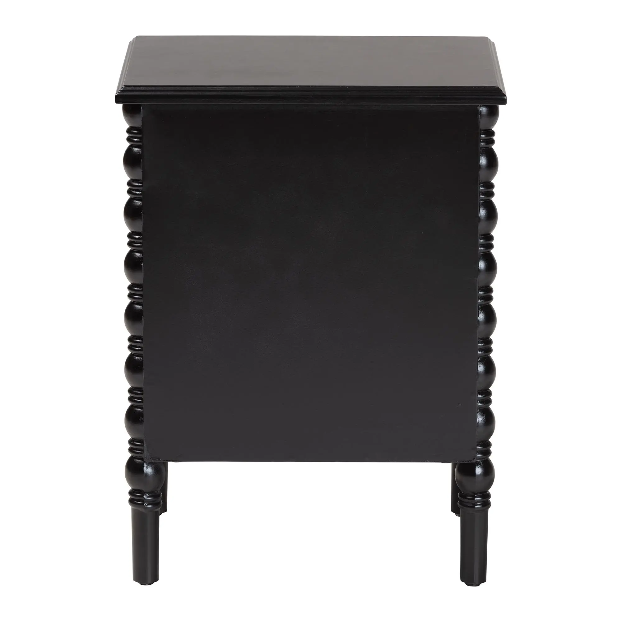 253-14065-RCW Milena Classic Black Wood 2-Drawer End Table with Spindle Legs-6