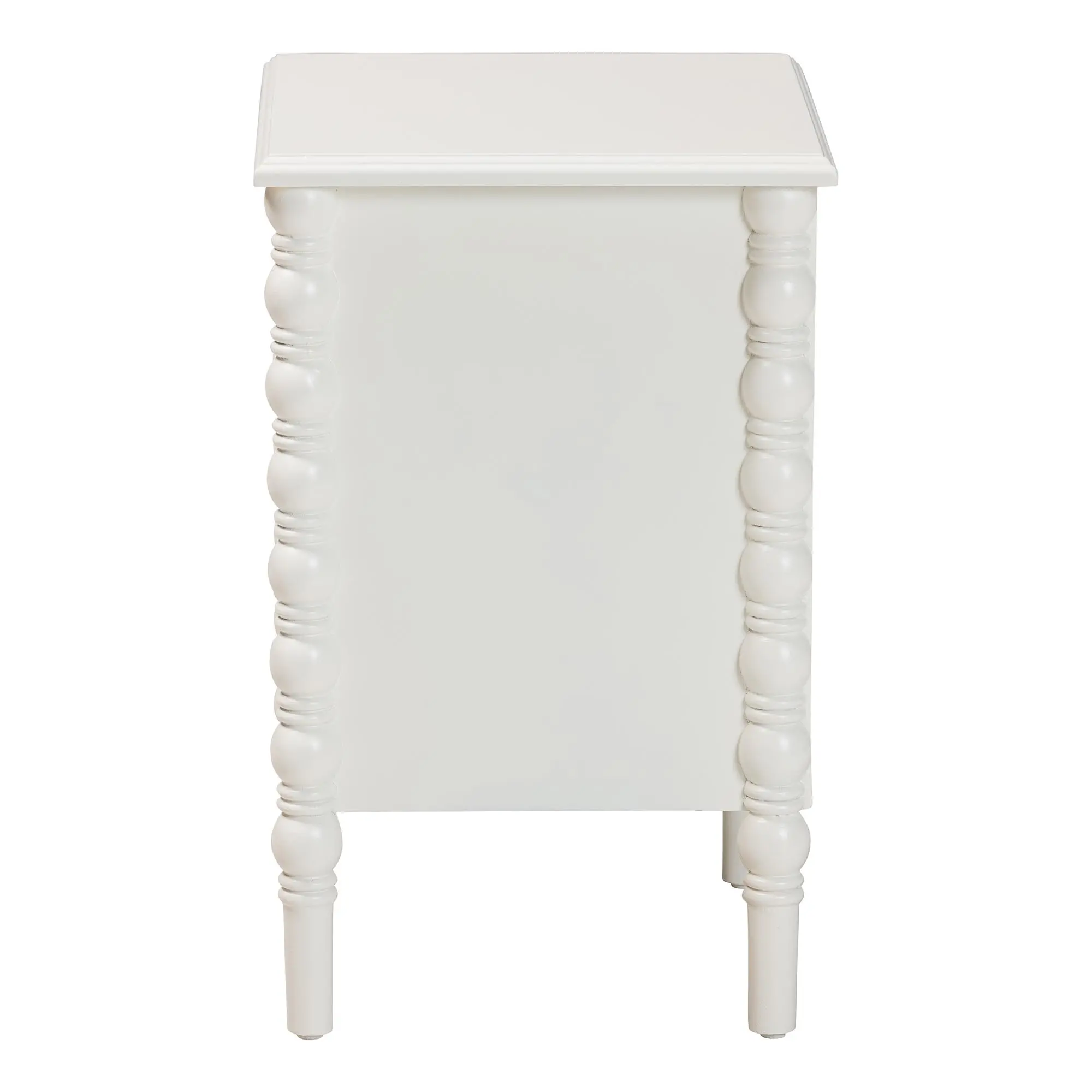 253-14064-RCW Milena Classic White Wood 2-Drawer End Table with Spindle Legs-5
