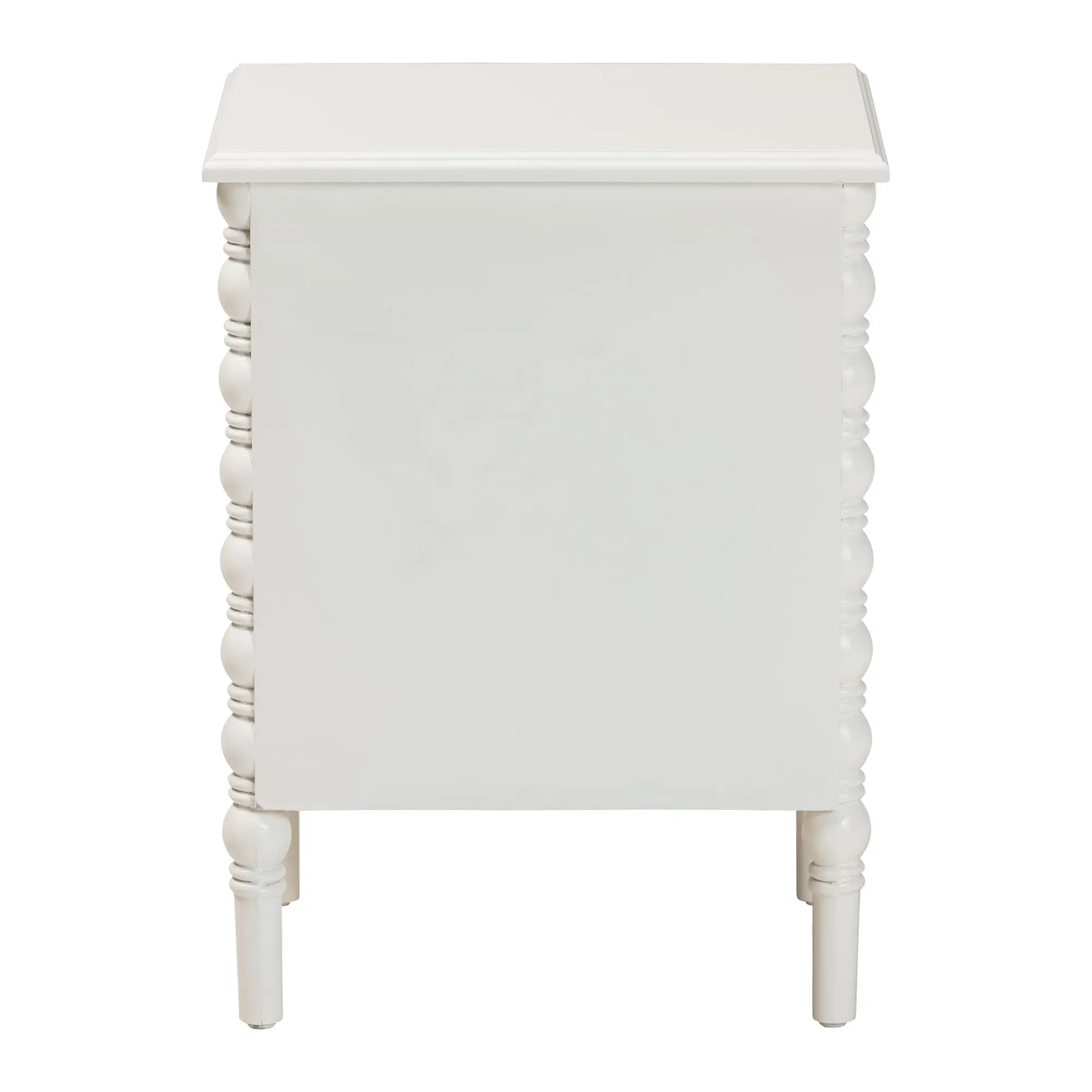253-14064-RCW Milena Classic White Wood 2-Drawer End Table with Spindle Legs-6
