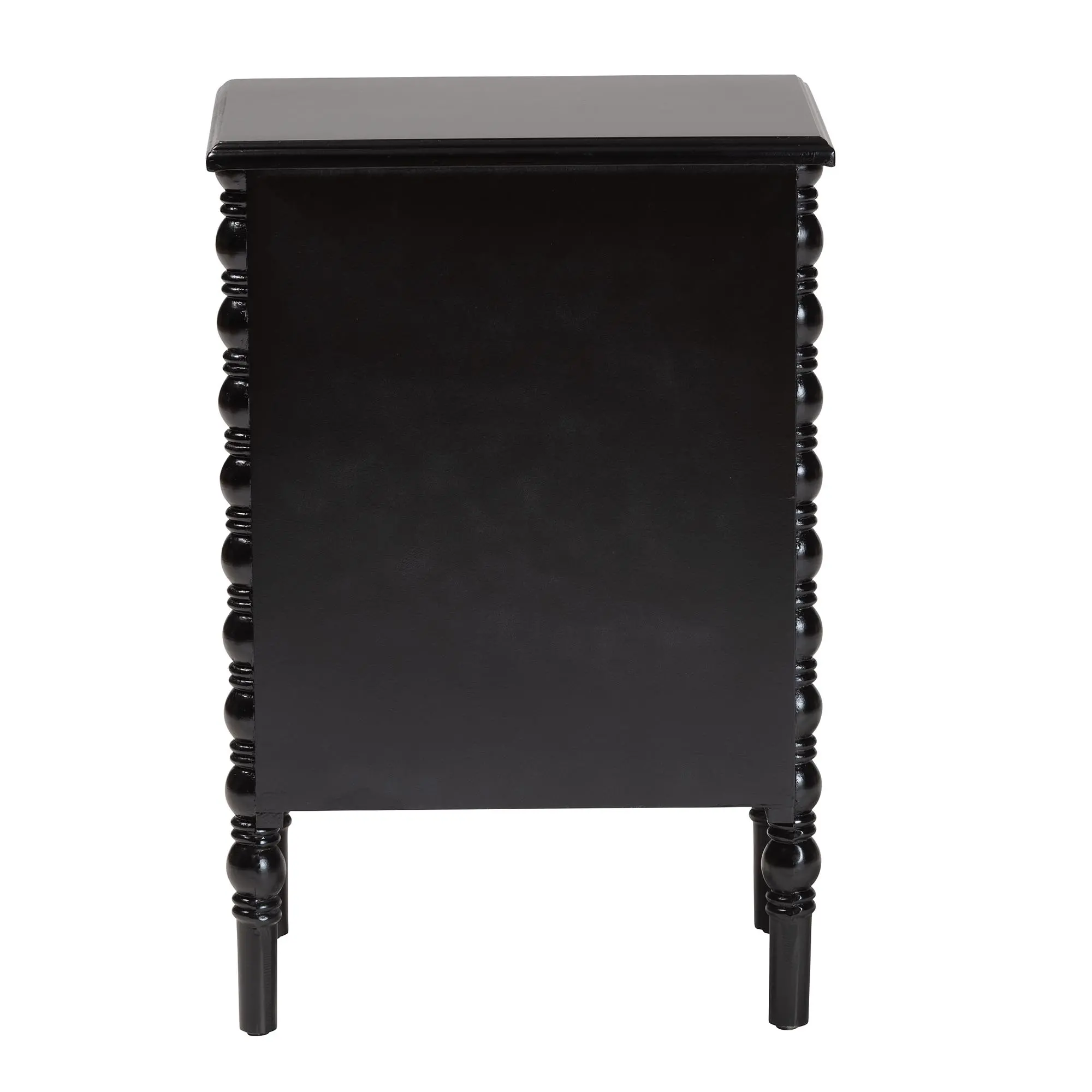 253-14067-RCW Milena Classic Black Wood 3-Drawer End Table with Spindle Legs-6