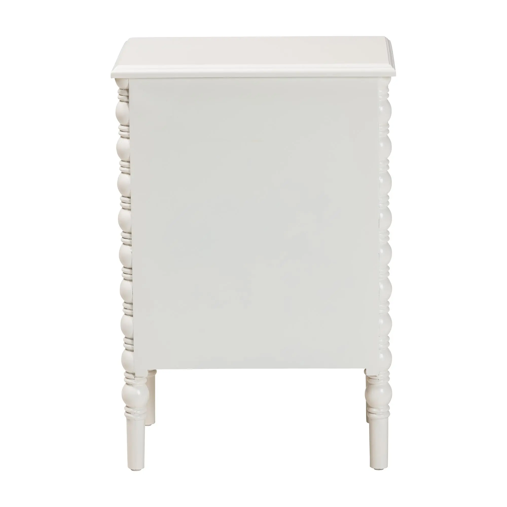 253-14066-RCW Milena Classic White Wood 3-Drawer End Table with Spindle Legs-6