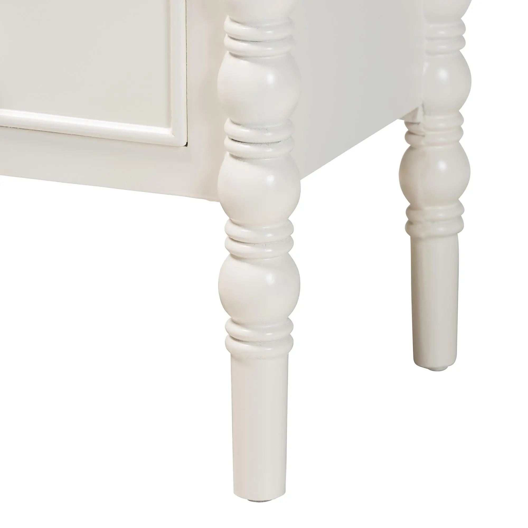 253-14066-RCW Milena Classic White Wood 3-Drawer End Table with Spindle Legs-8