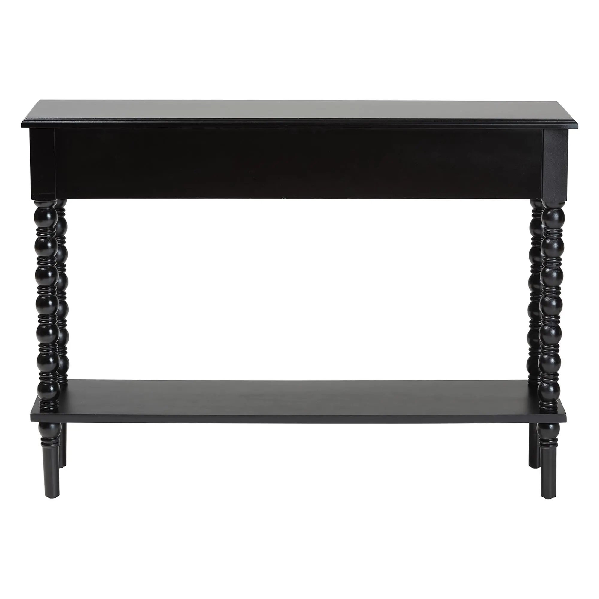 253-14069-RCW Milena Classic Black Wood 2-Drawer Console Table with Spindle Legs-6