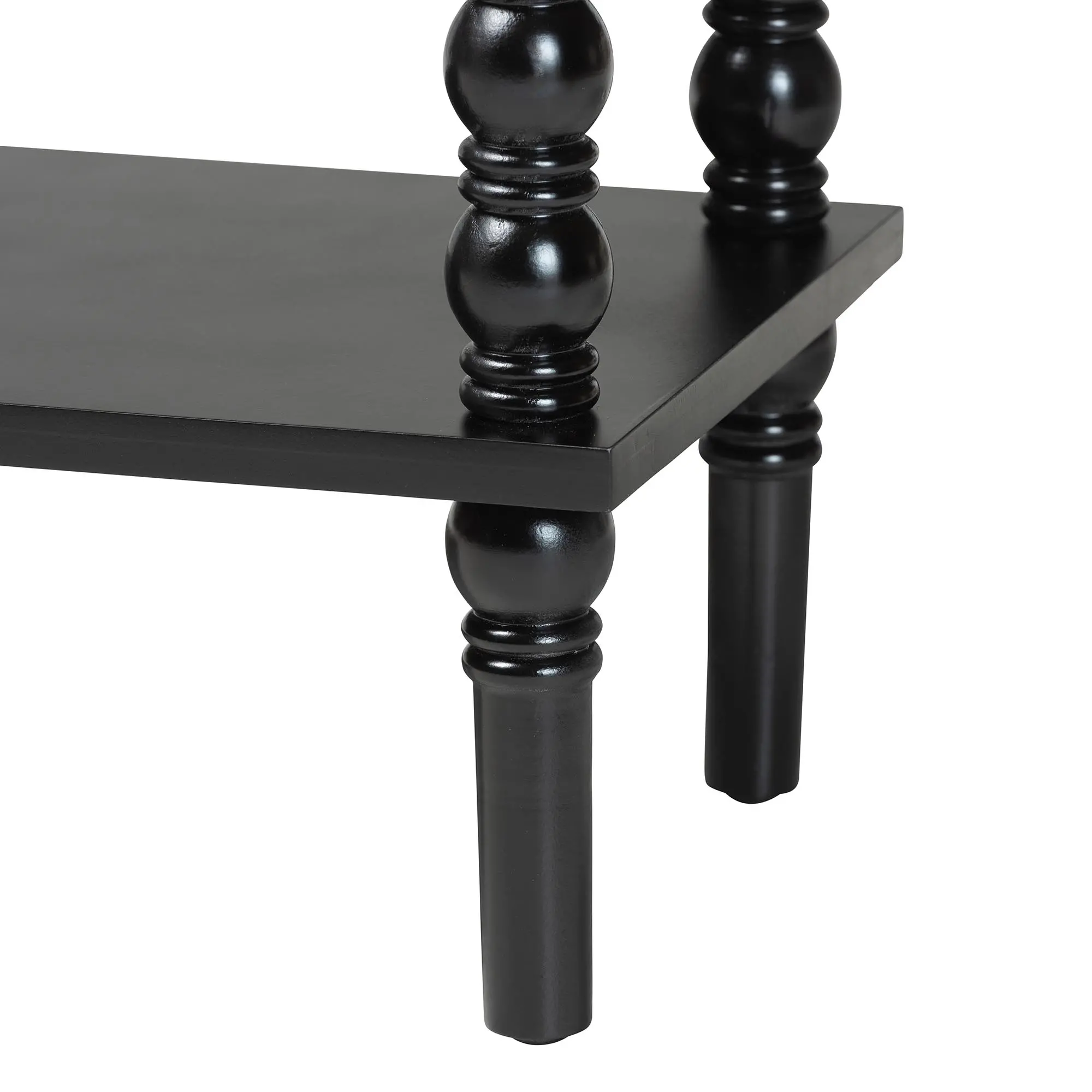 253-14069-RCW Milena Classic Black Wood 2-Drawer Console Table with Spindle Legs-8