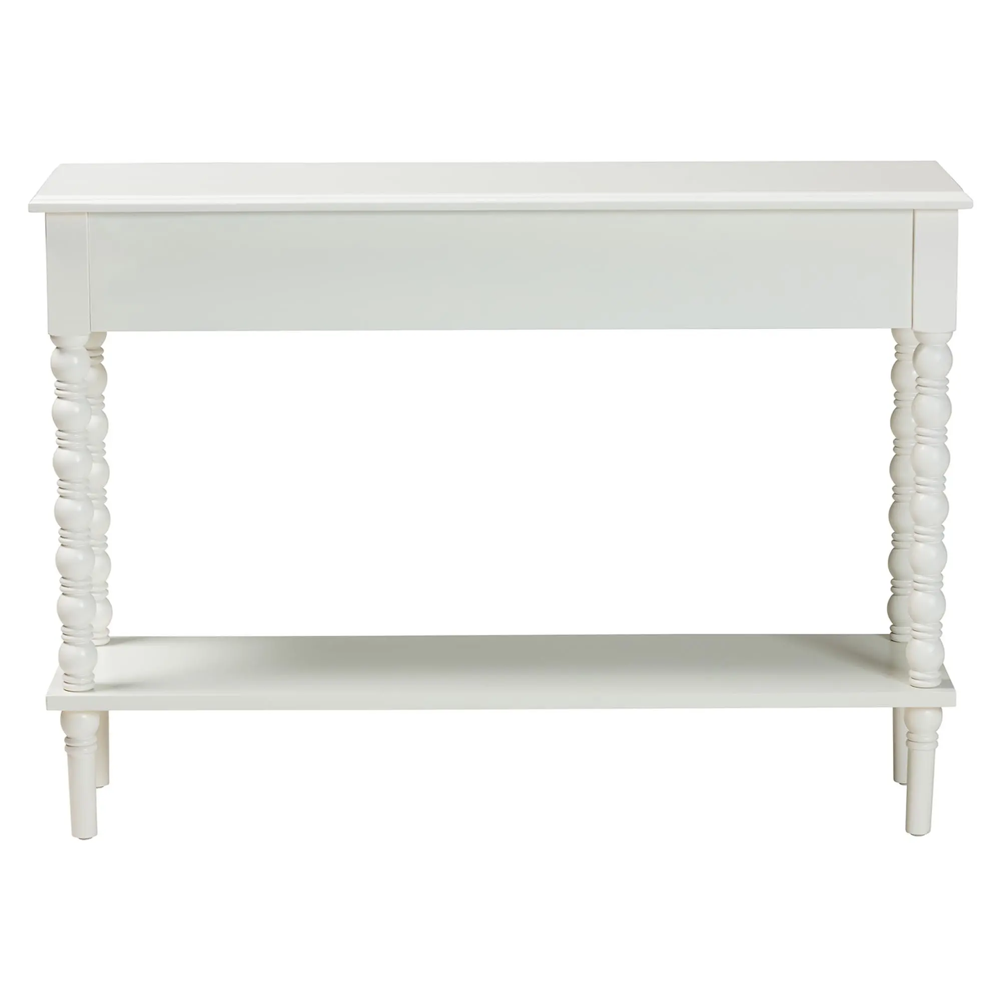 253-14068-RCW Milena Classic White Wood Console Table with Spindle Legs-6