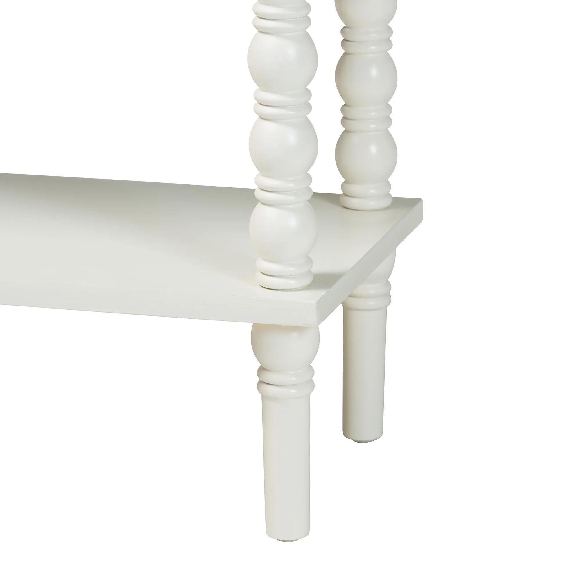 253-14068-RCW Milena Classic White Wood Console Table with Spindle Legs-8
