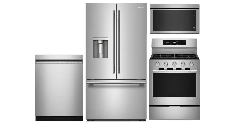 KitchenAid 4 Piece Gas Appliance Package - Stainless Steel