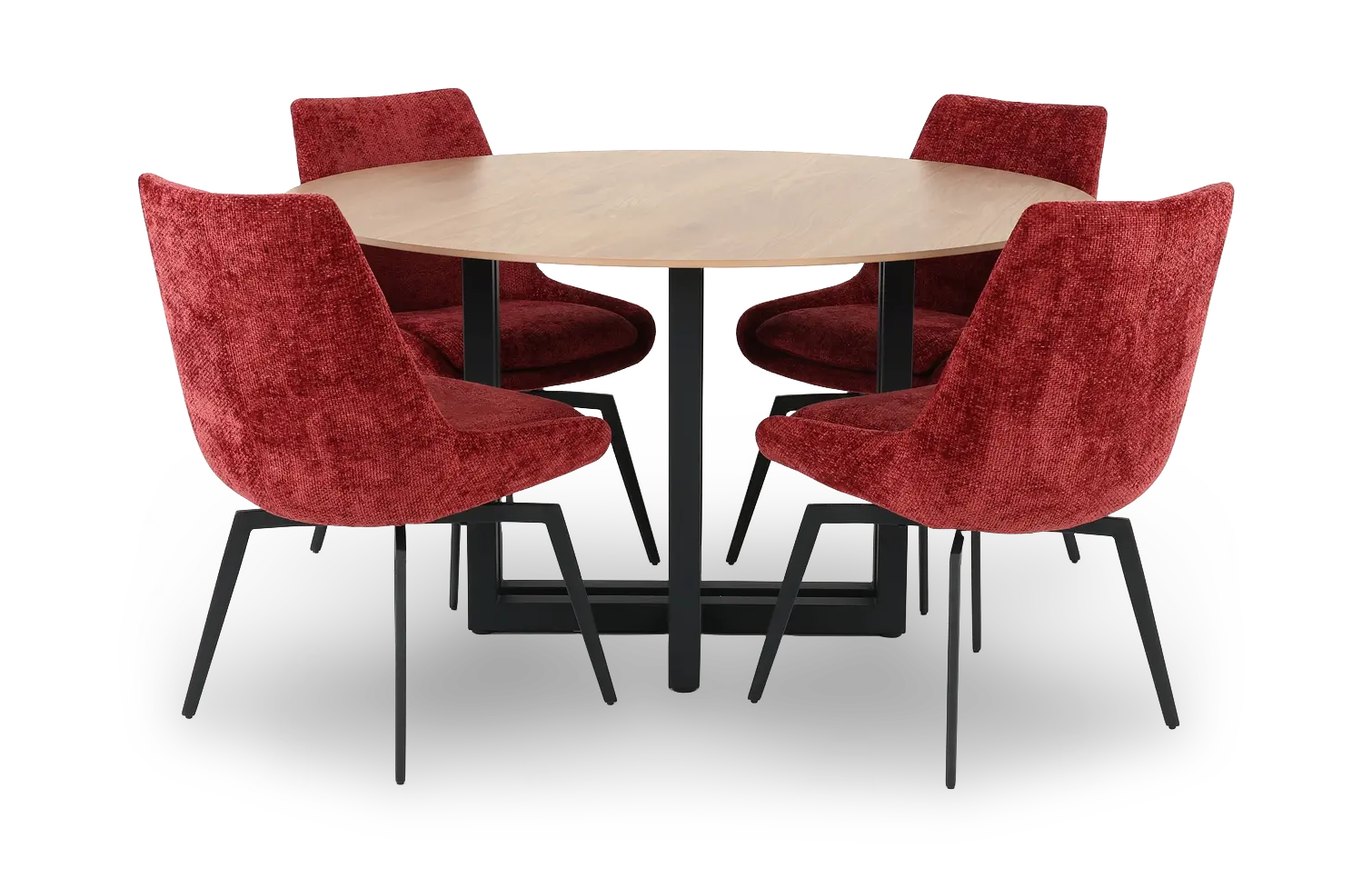 KIT/CADE-4SC-CHERRY-CHR Cade Cherry Red 5-Piece Dining Table Set-1