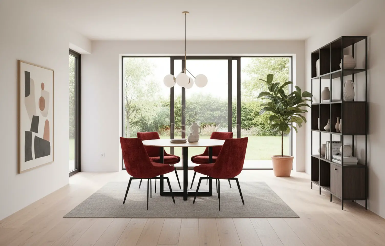 KIT/CADE-4SC-CHERRY-CHR Cade Cherry Red 5-Piece Dining Table Set-2