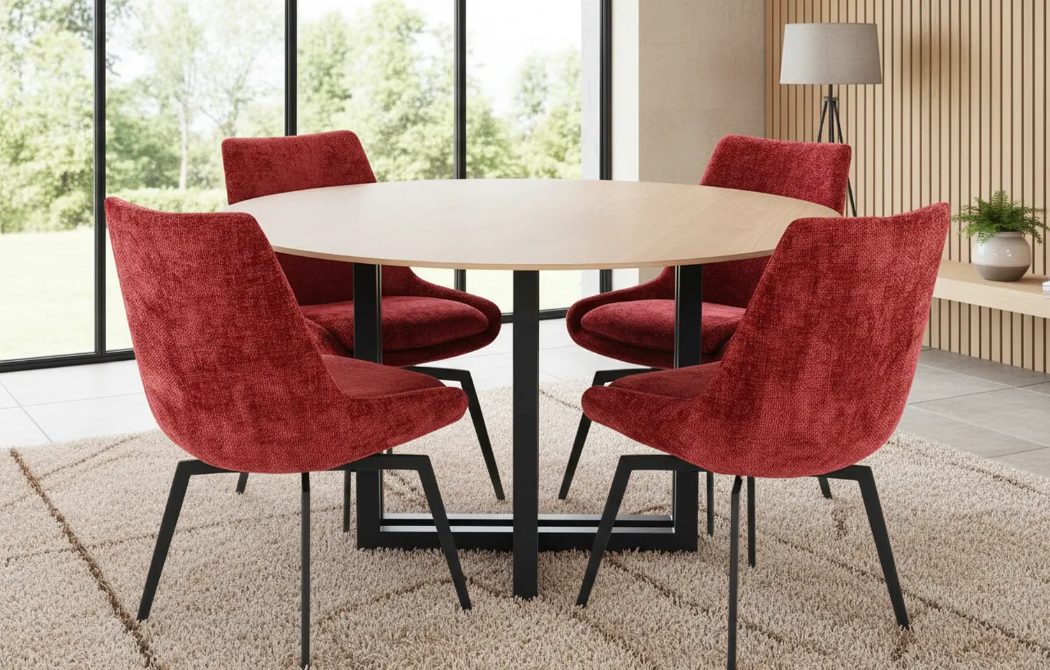 KIT/CADE-4SC-CHERRY-CHR Cade Cherry Red 5-Piece Dining Table Set-9