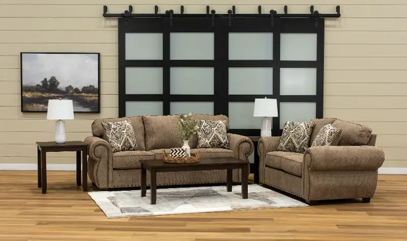 Southport Brown Sleeper Sofa 7 Piece Living Room Set