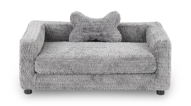 Light Gray Doodle Iron Dog Bed