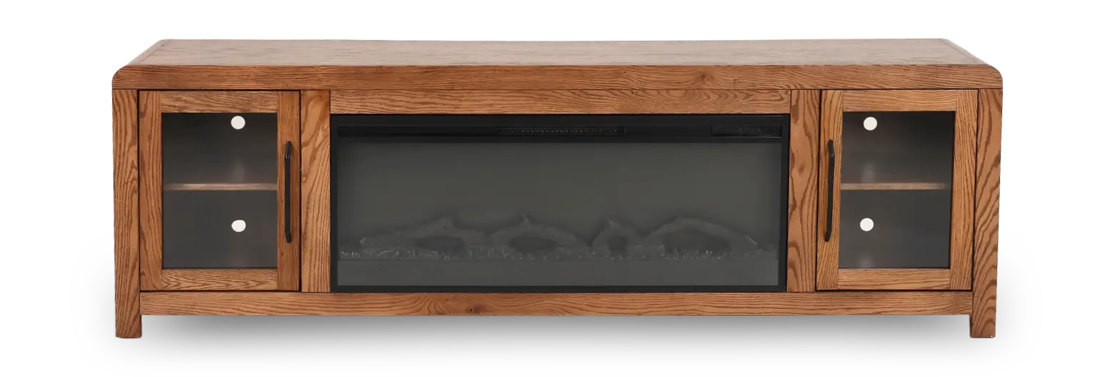 Haven Brown Fireplace TV Stand-1