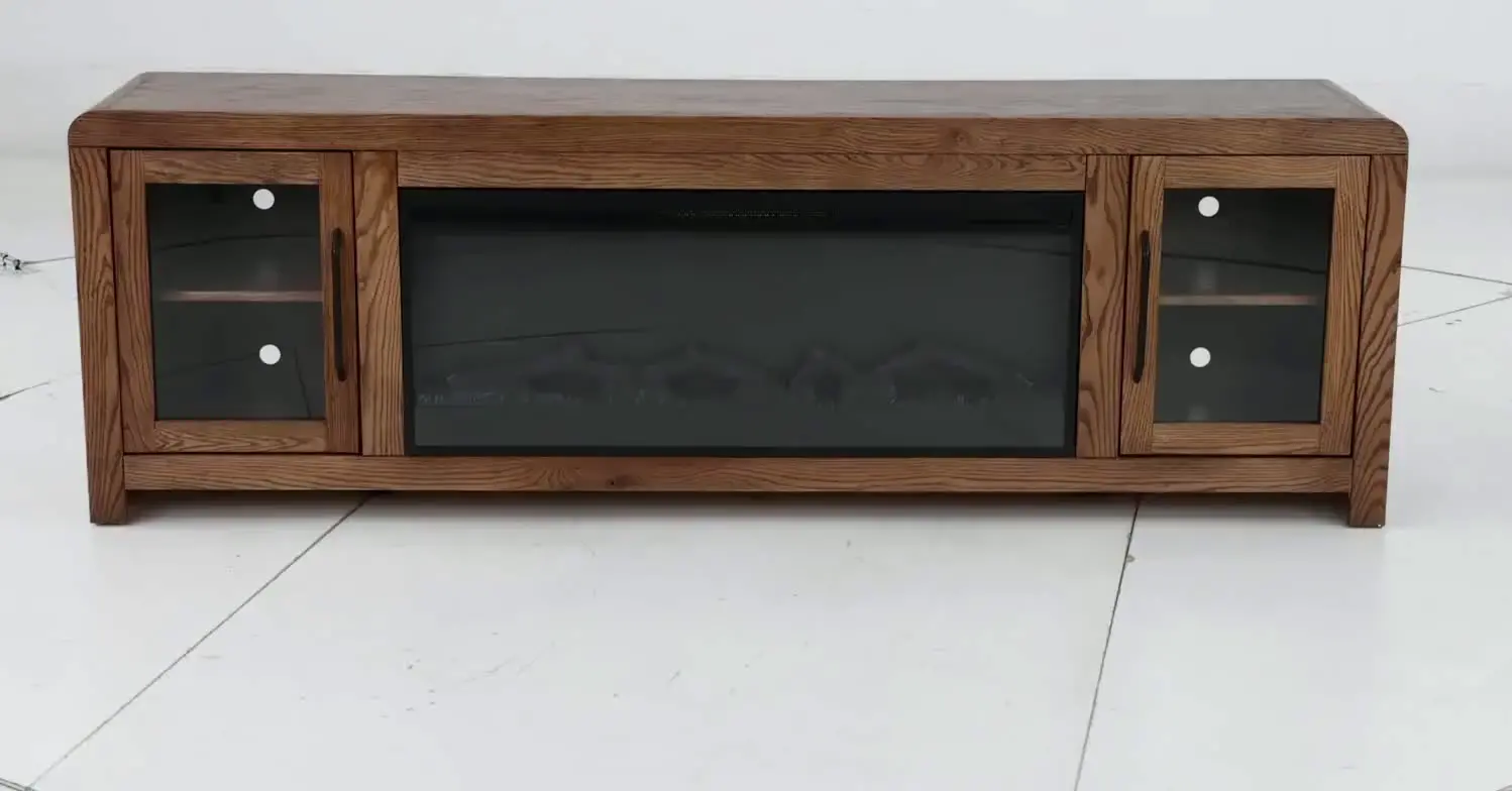 Haven Brown Fireplace TV Stand-11