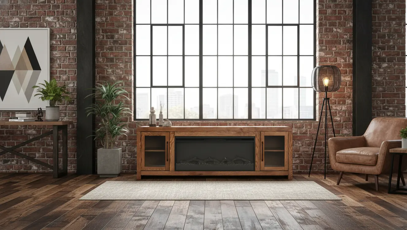 Haven Brown Fireplace TV Stand-12