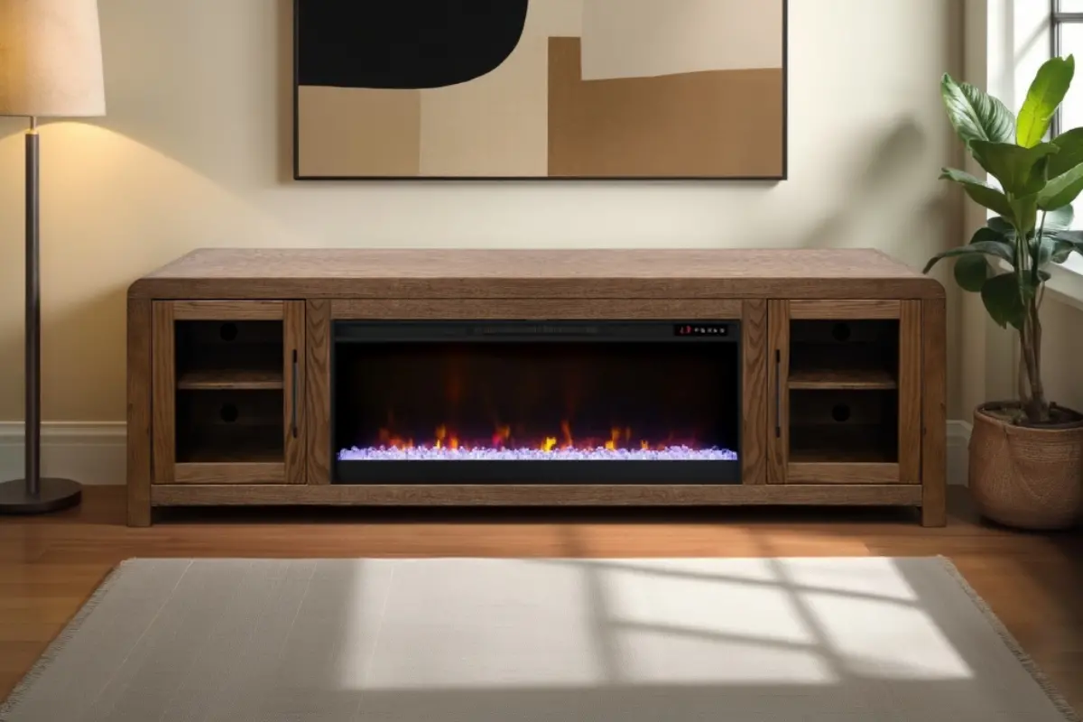 Haven Brown Fireplace TV Stand-13