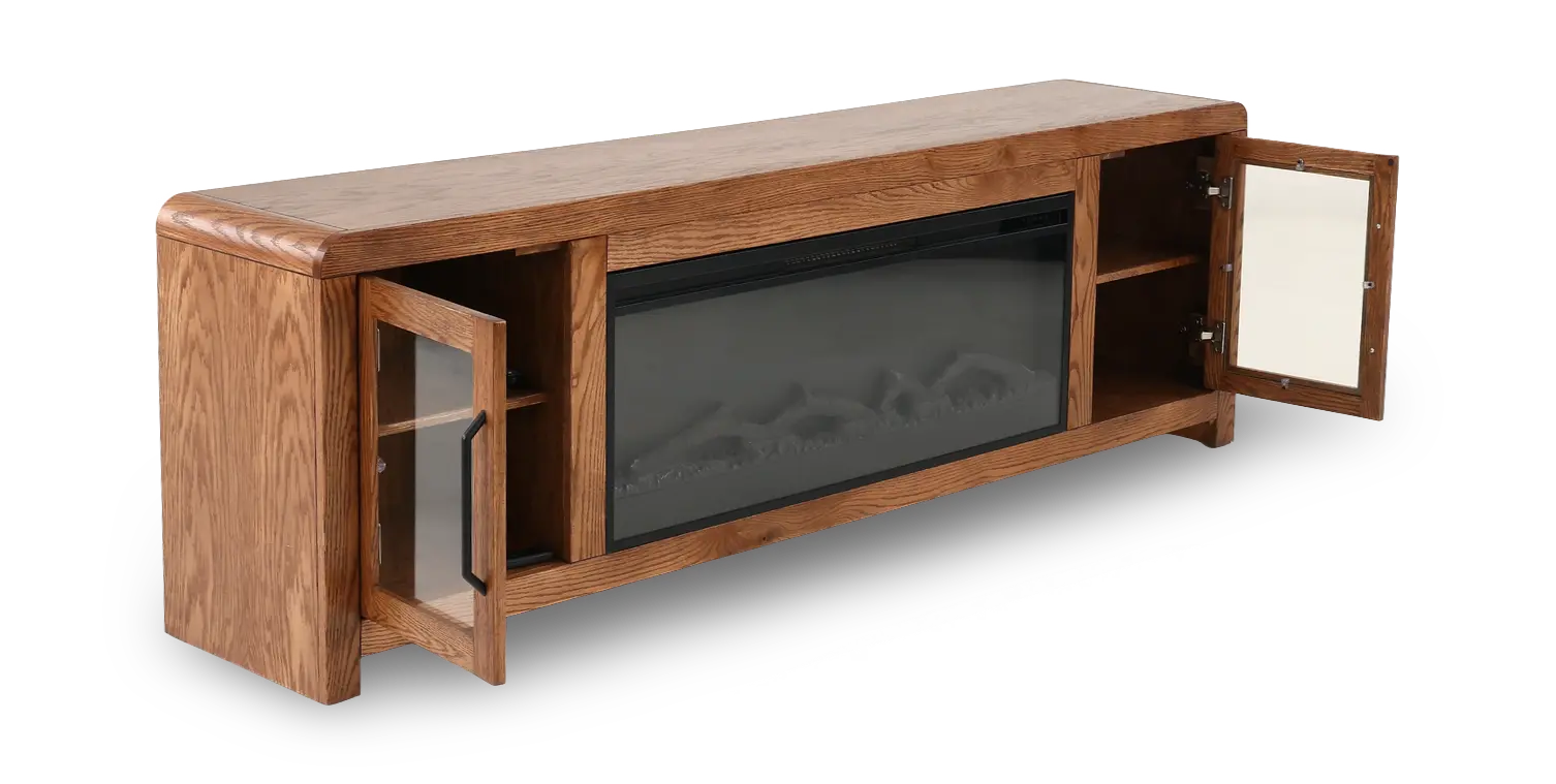 Haven Brown Fireplace TV Stand-6