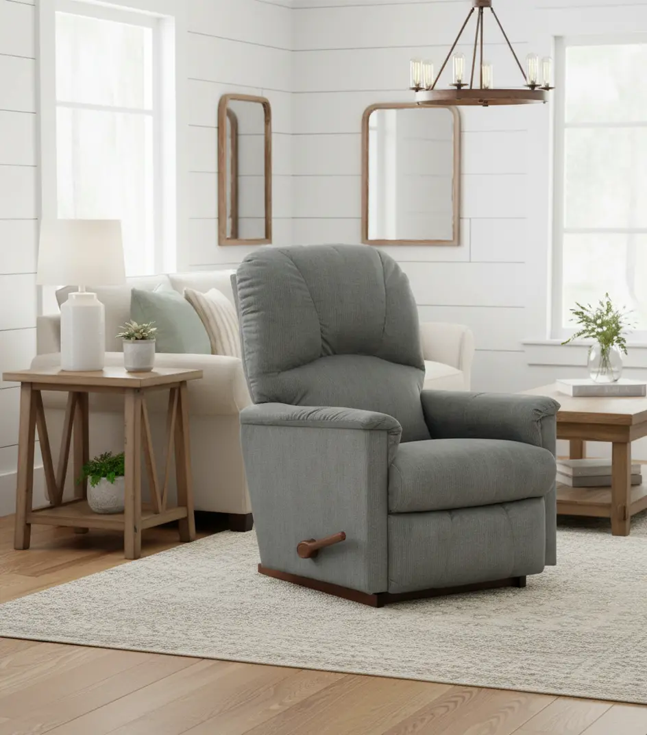 10795/D160884 Mercury Lake Gray Rocker Recliner-10