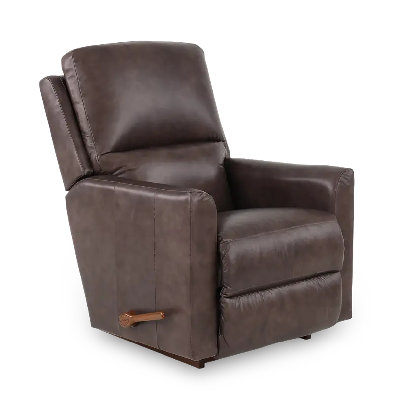 Wynne Coal Gray Leather Rocker Recliner