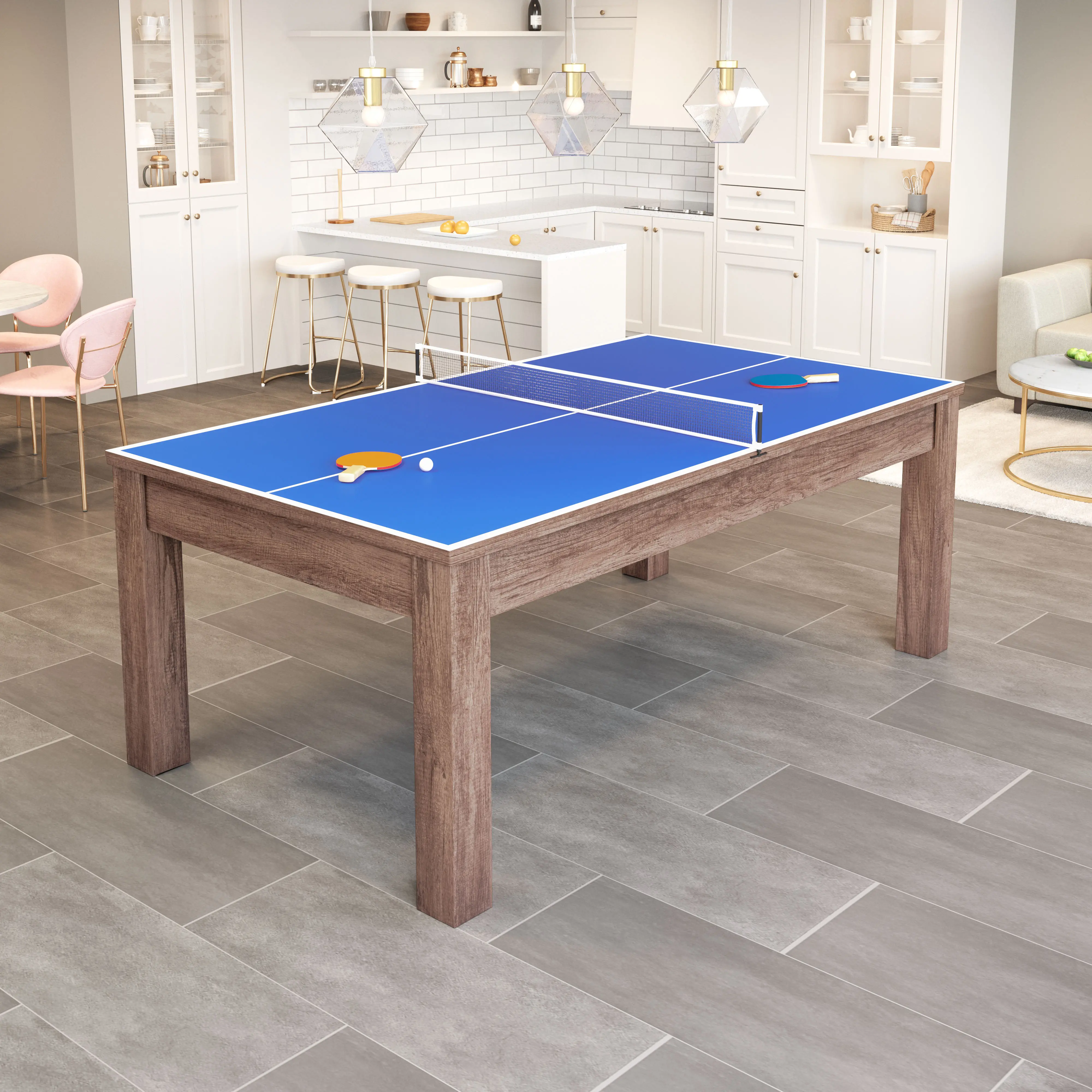 Bonker Driftwood Brown 3-in-1 Multi-Game Dining Table-10