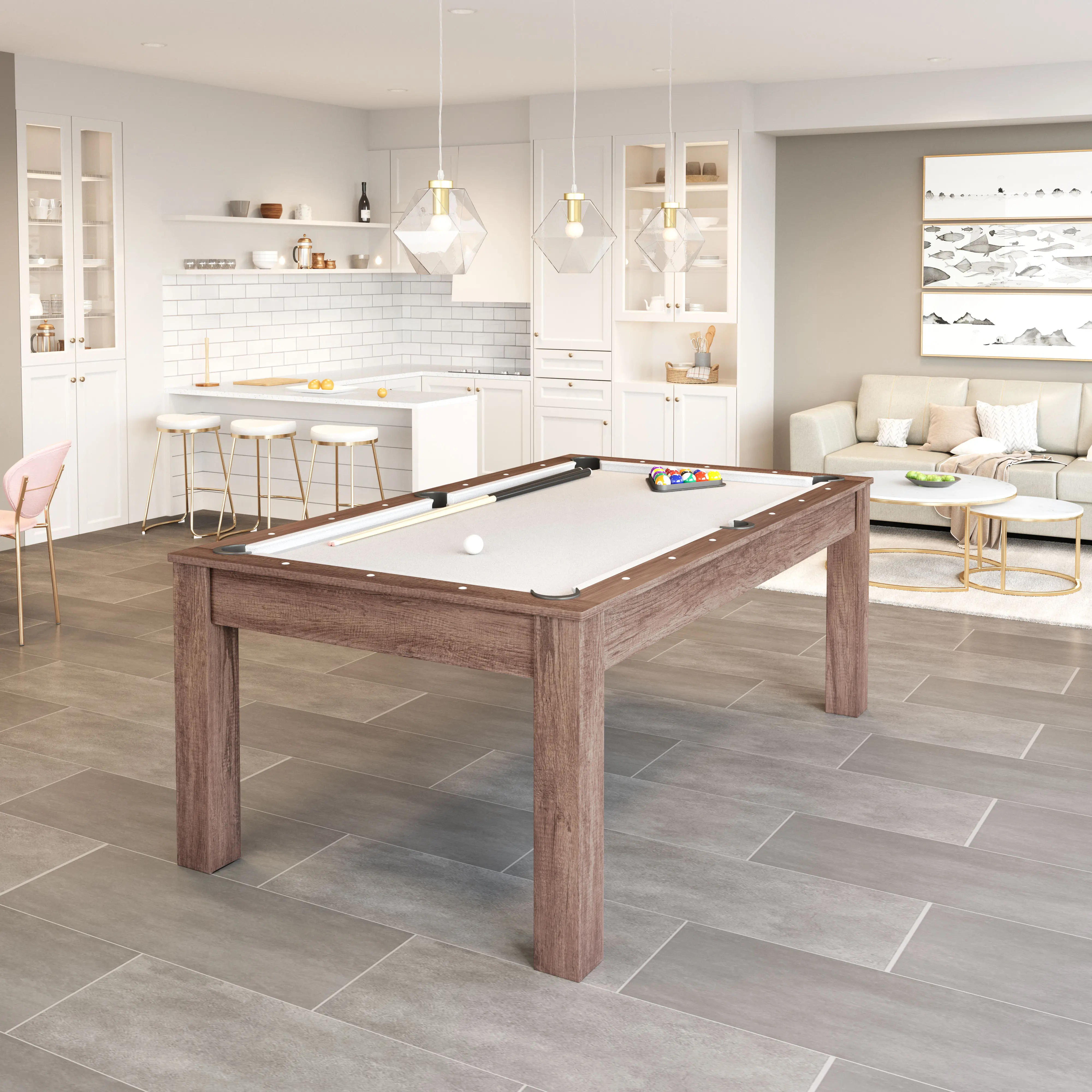 Bonker Driftwood Brown 3-in-1 Multi-Game Dining Table-7