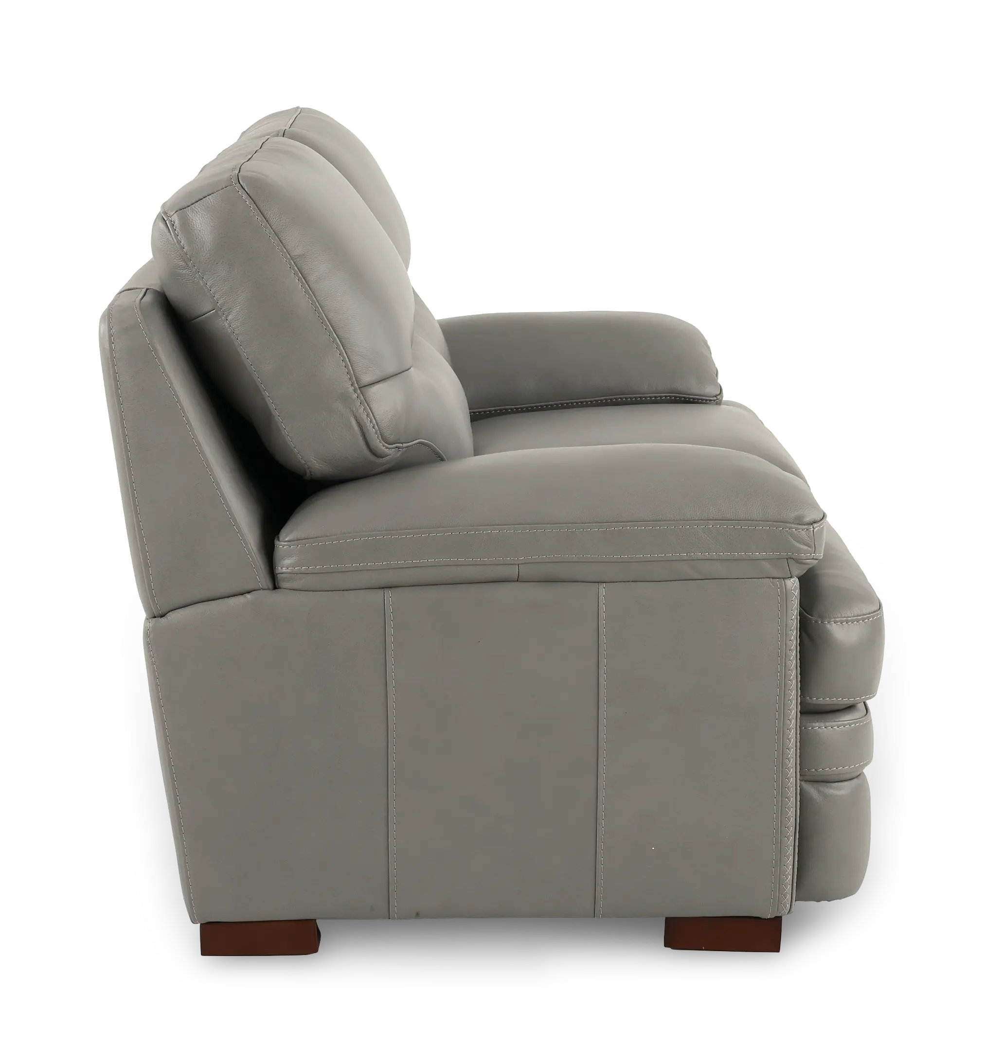 David Pebble Gray Leather Loveseat-5