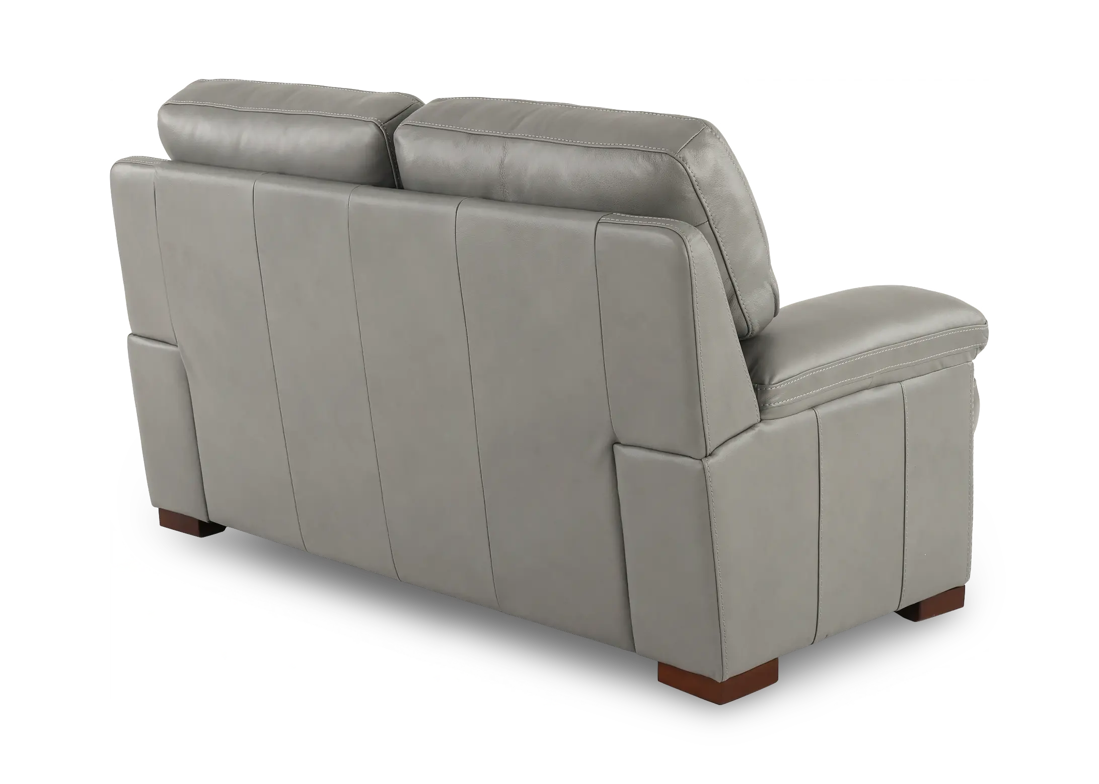 David Pebble Gray Leather Loveseat-6