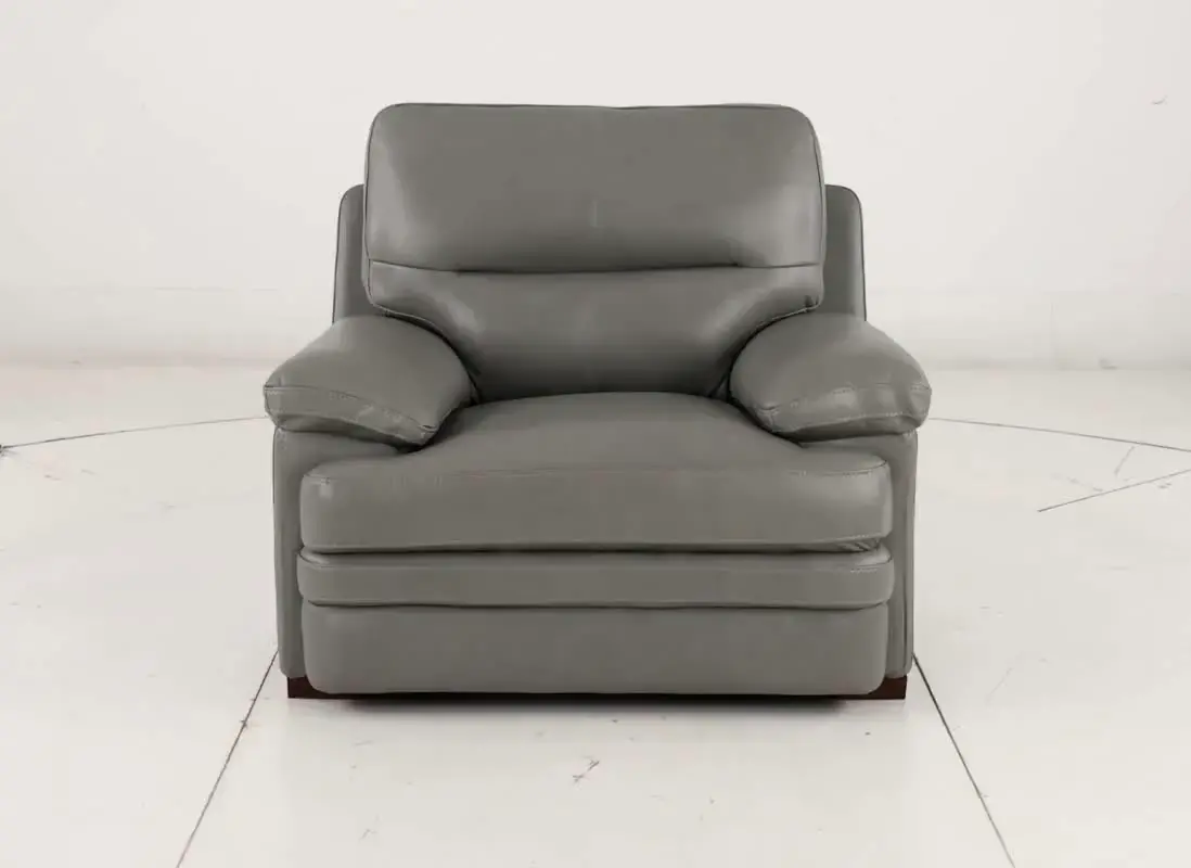 David Pebble Gray Leather Chair-12