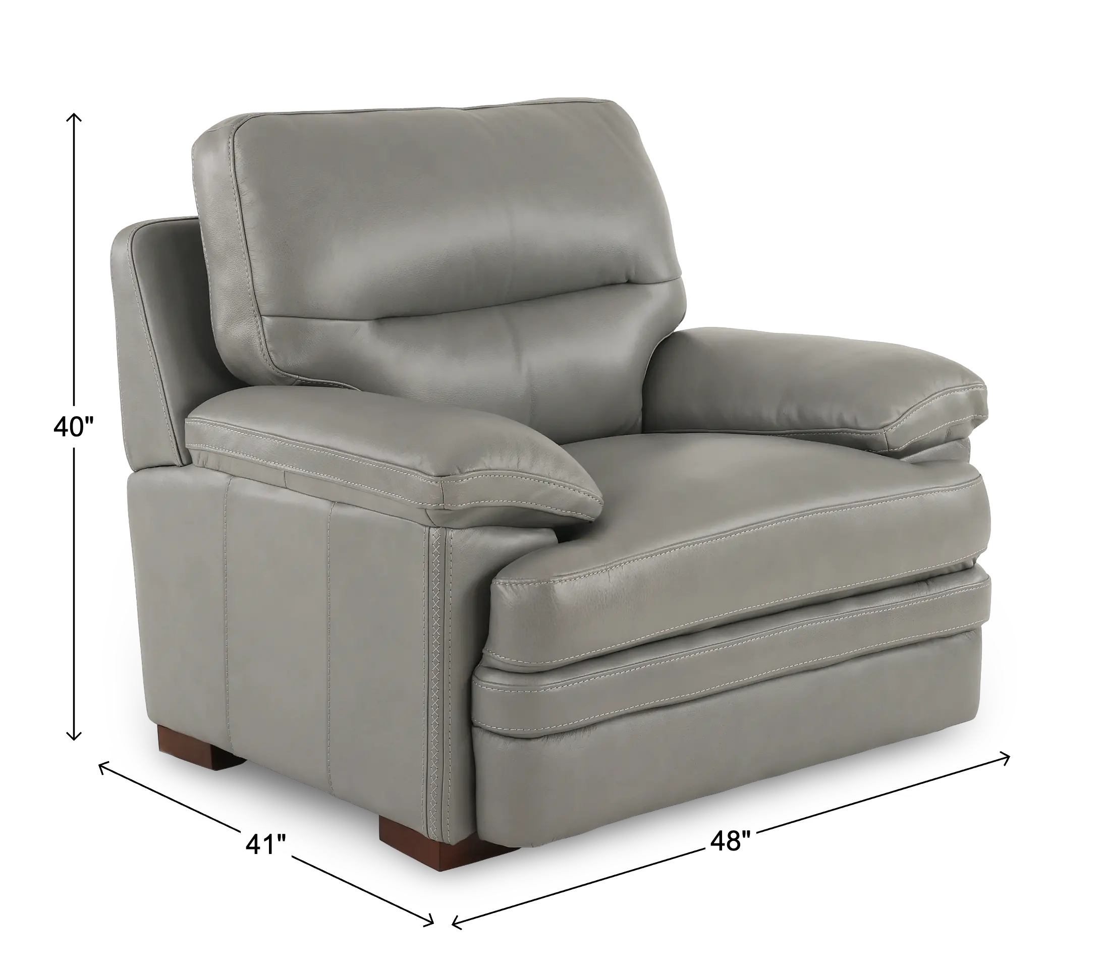 David Pebble Gray Leather Chair-3
