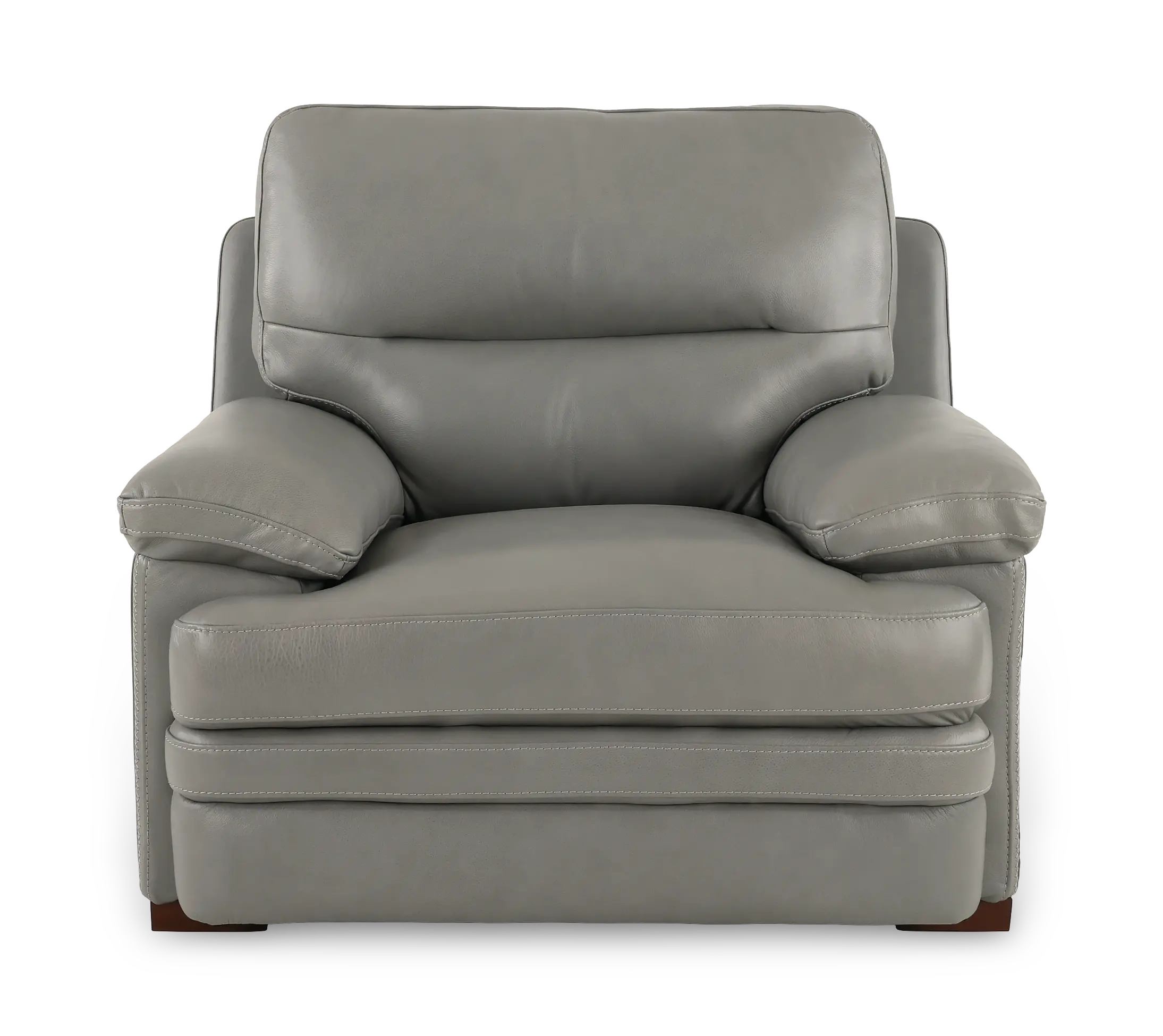 David Pebble Gray Leather Chair-4