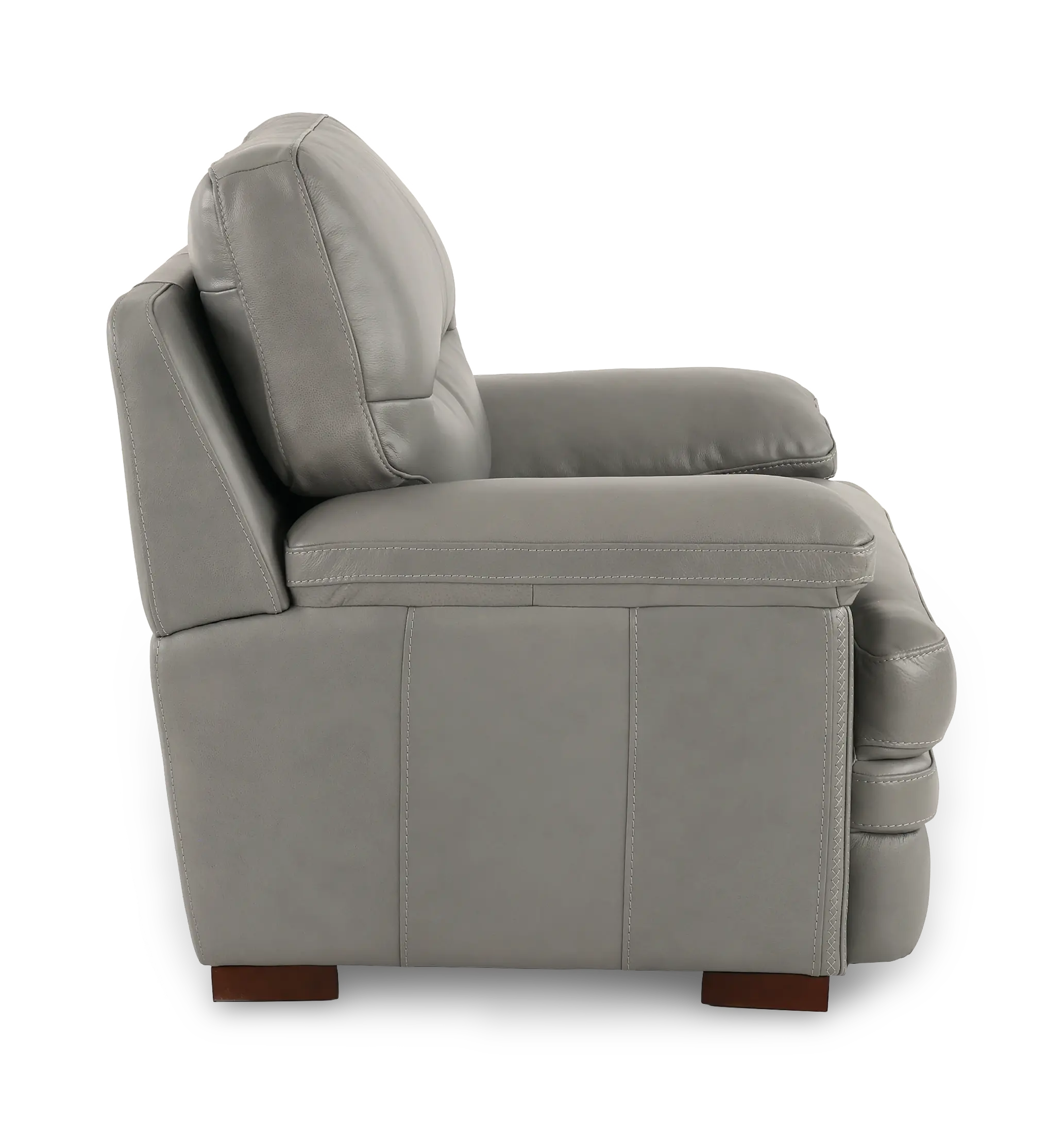 David Pebble Gray Leather Chair-5
