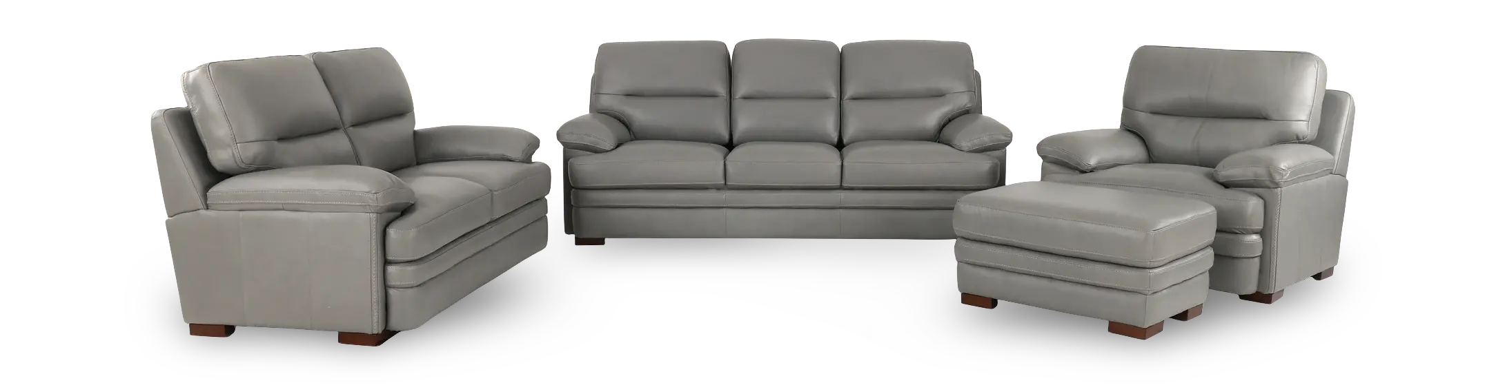David Pebble Gray Leather Chair-7
