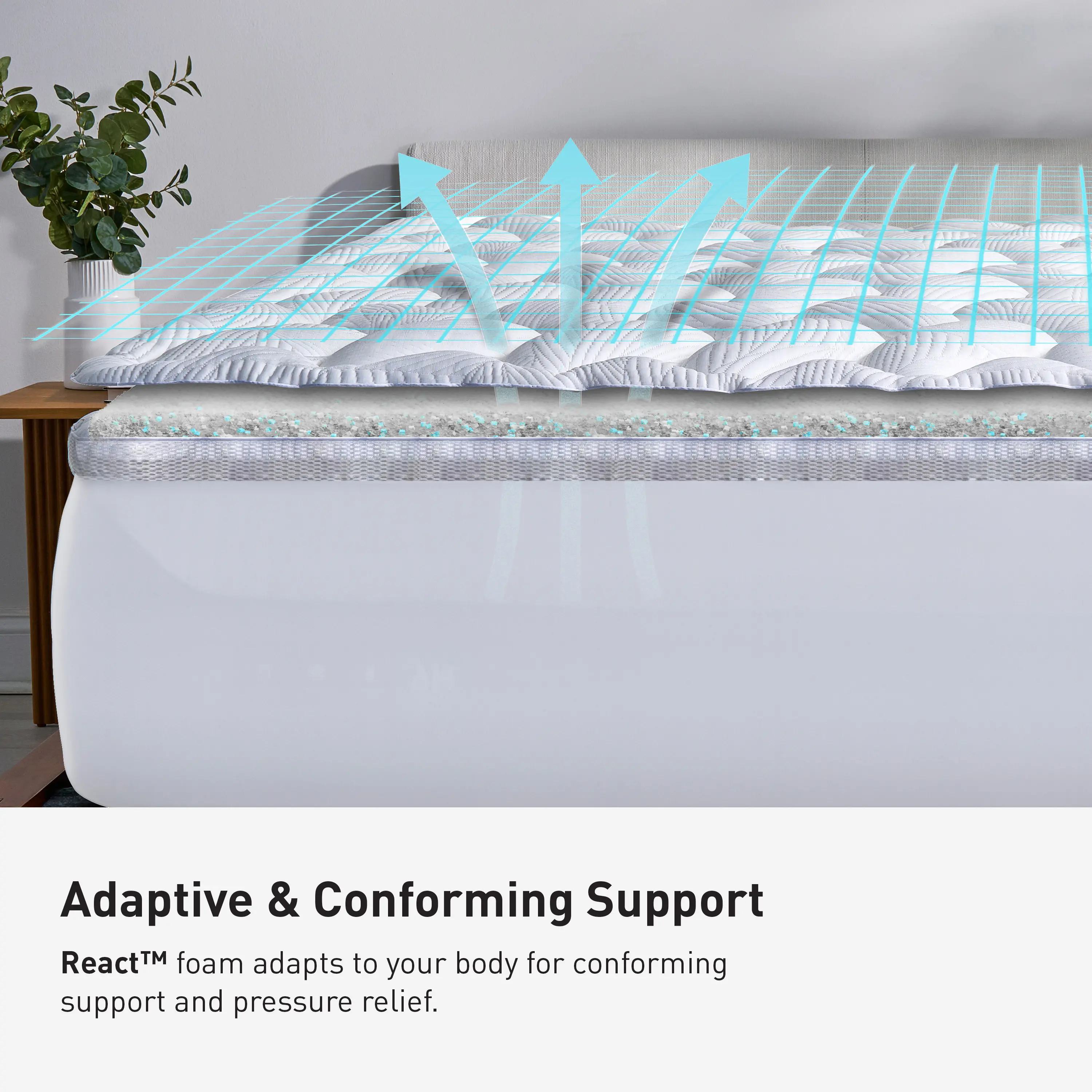 BGT088W50 React Pro Performance Queen Mattress Topper-2