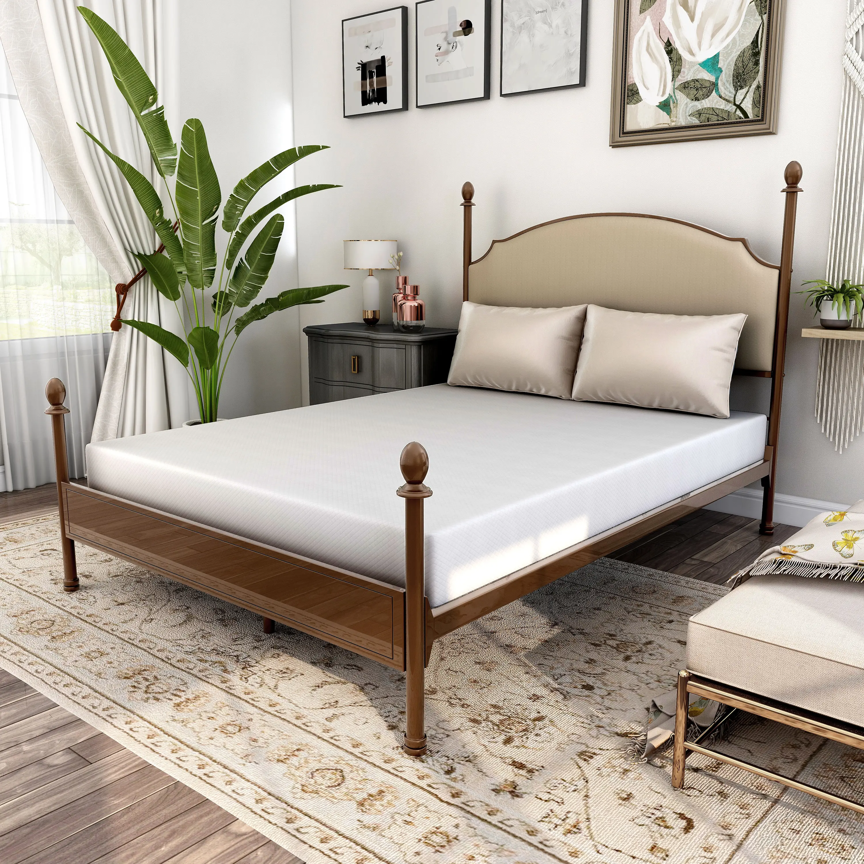 004L-MT001-Q Zinnia 6-inch Hypoallergenic Gel Memory Foam Queen Mattress-1