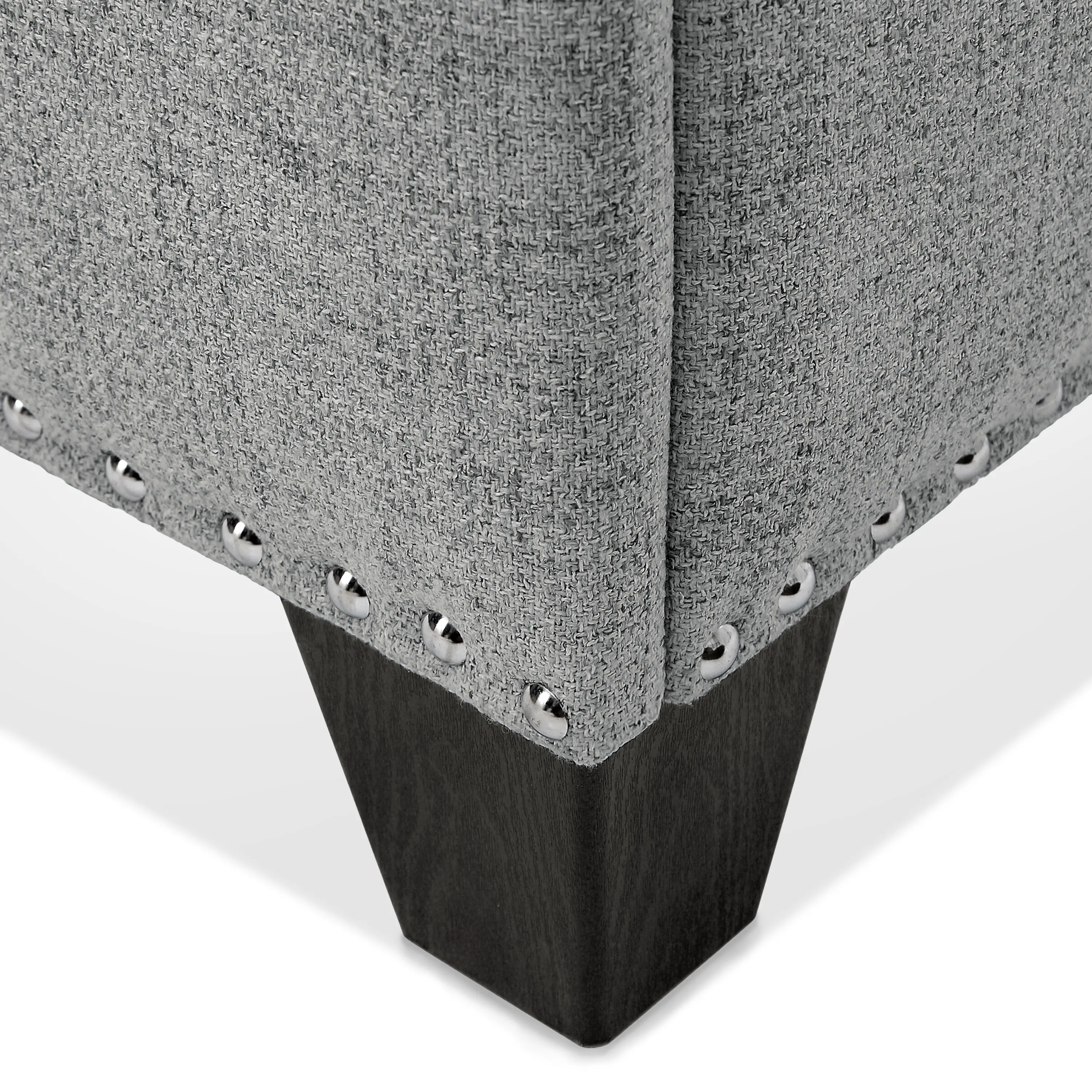 EC-BN2402GY Cole Gray Upholstered Linen Storage Bench-9