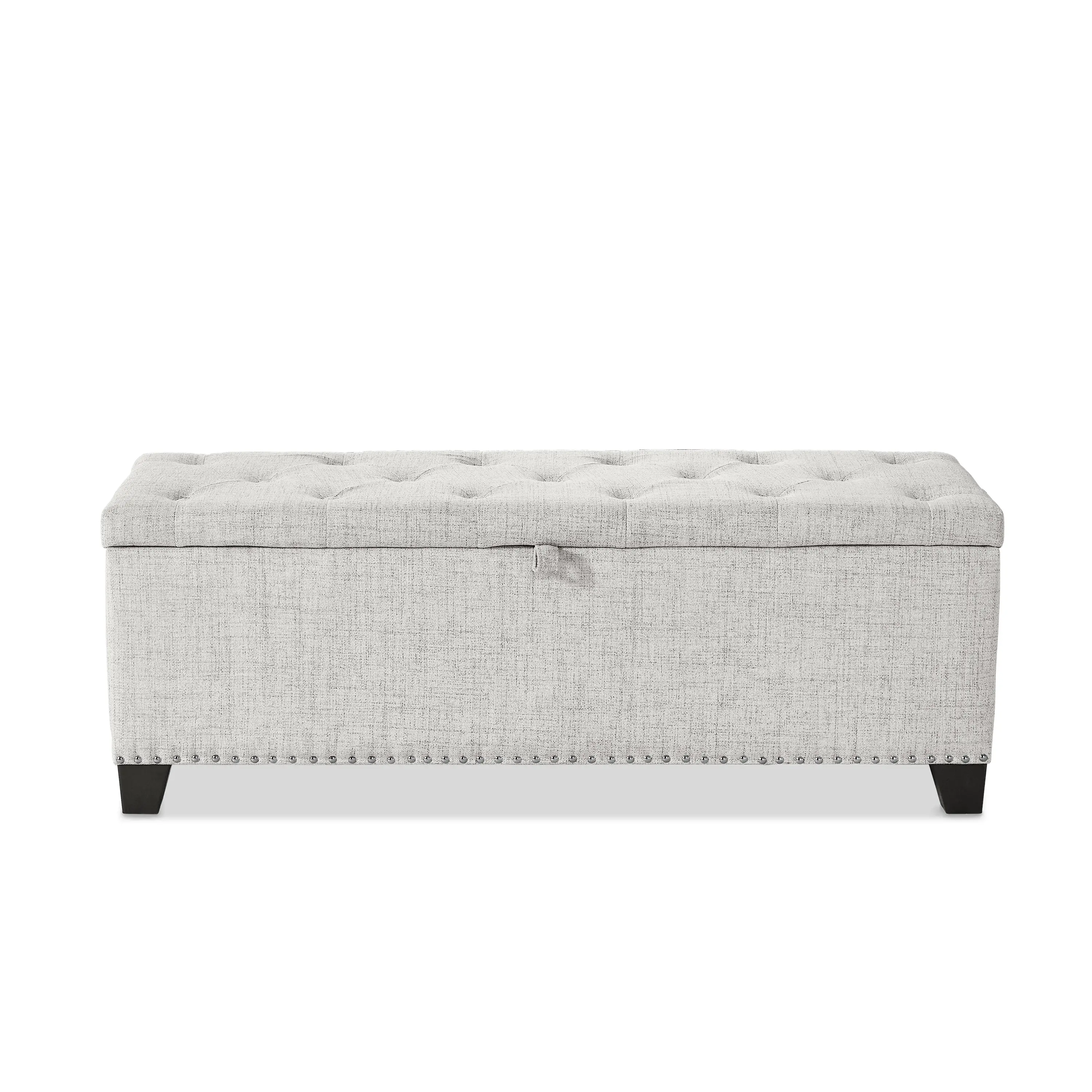EC-BN2402IV Cole Off White Upholstered Linen Storage Bench-1