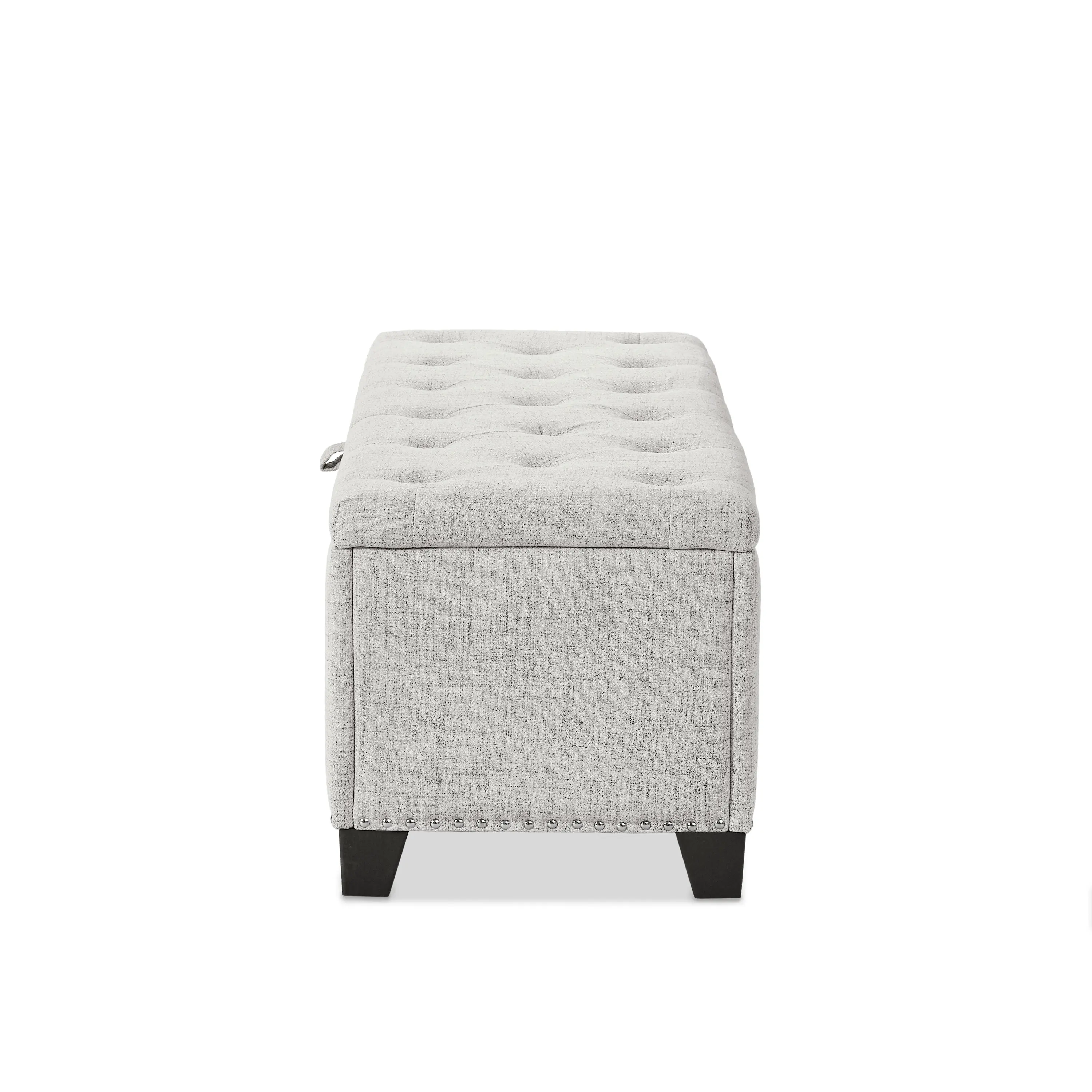 EC-BN2402IV Cole Off White Upholstered Linen Storage Bench-4