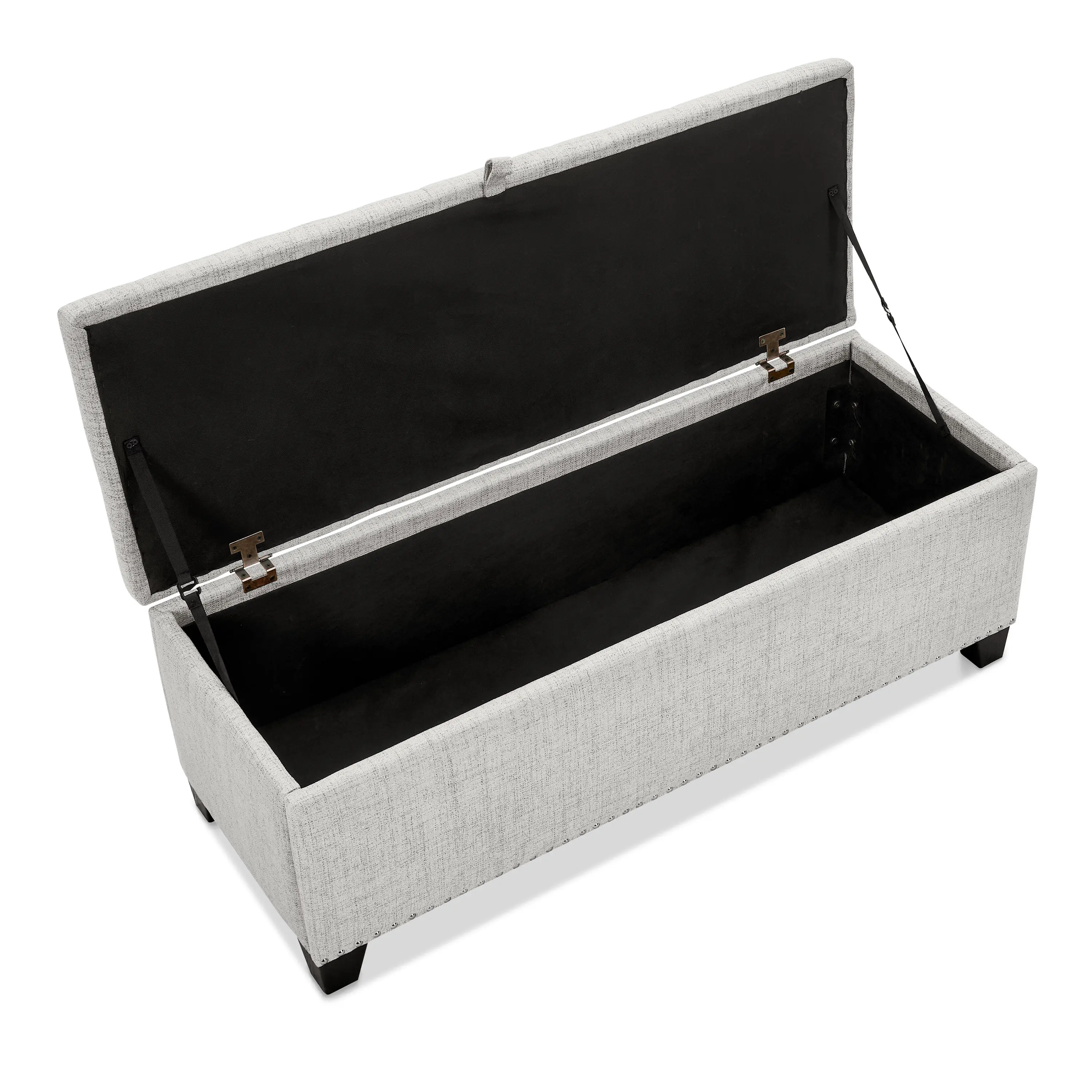 EC-BN2402IV Cole Off White Upholstered Linen Storage Bench-6