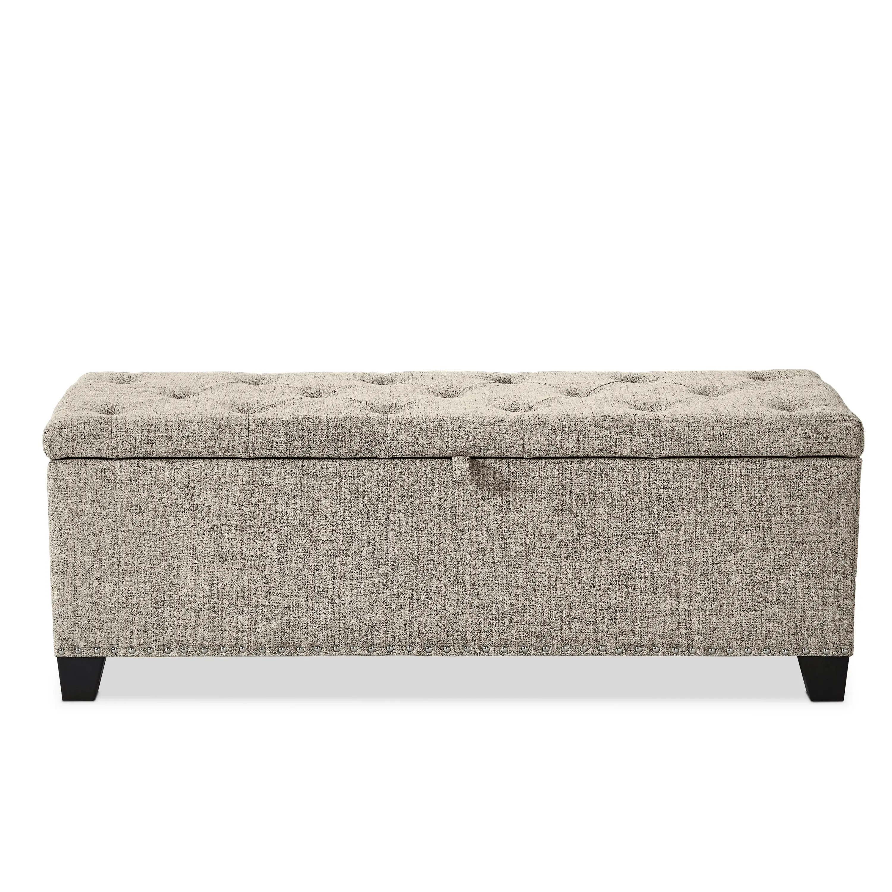 EC-BN2402LB Cole Brown Upholstered Linen Storage Bench-1