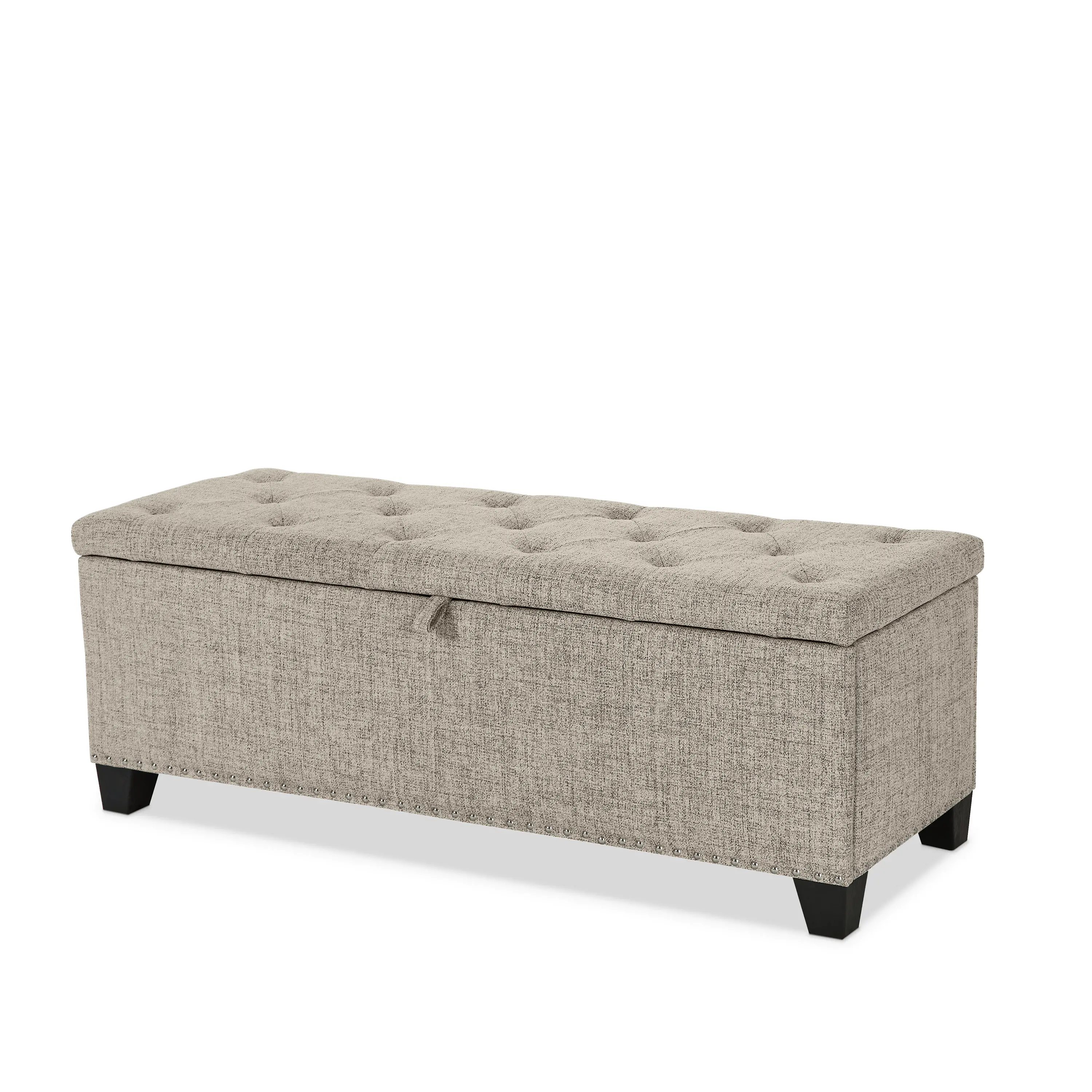 EC-BN2402LB Cole Brown Upholstered Linen Storage Bench-3