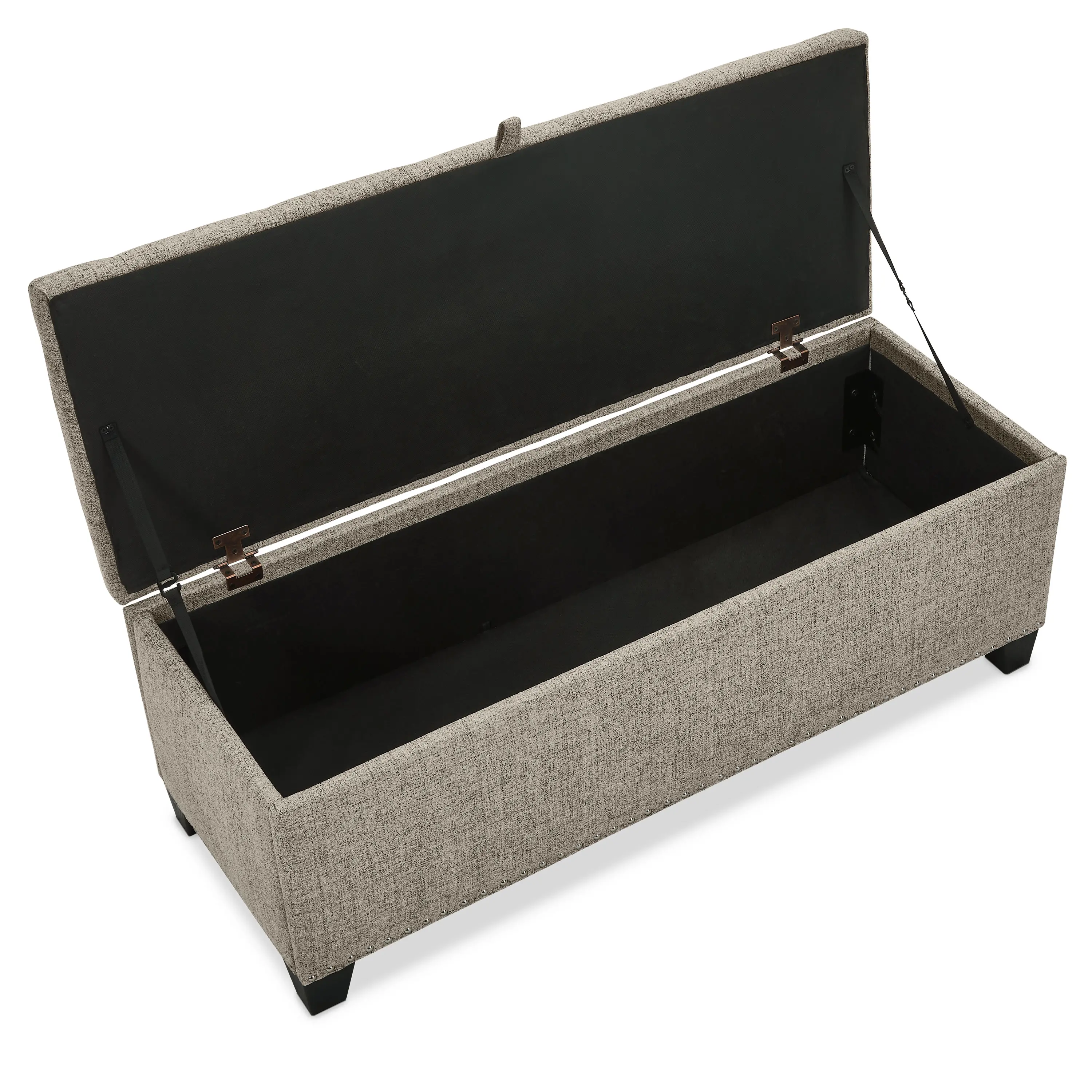 EC-BN2402LB Cole Brown Upholstered Linen Storage Bench-6